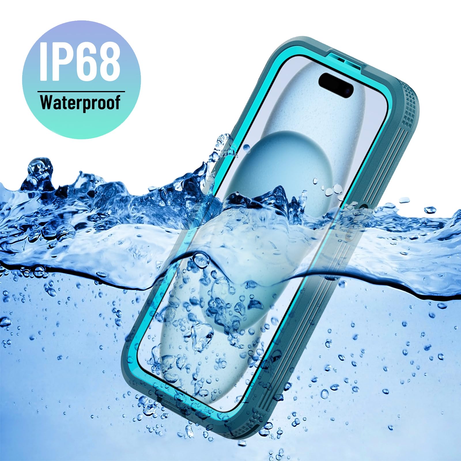 Designed for iPhone 15 Pro Max Metal Waterproof Case with Built-in Screen Protector, Metal Tough Cover Shockproof Dustproof Sturdy Durable Protective Case for iPhone 15 Pro Max