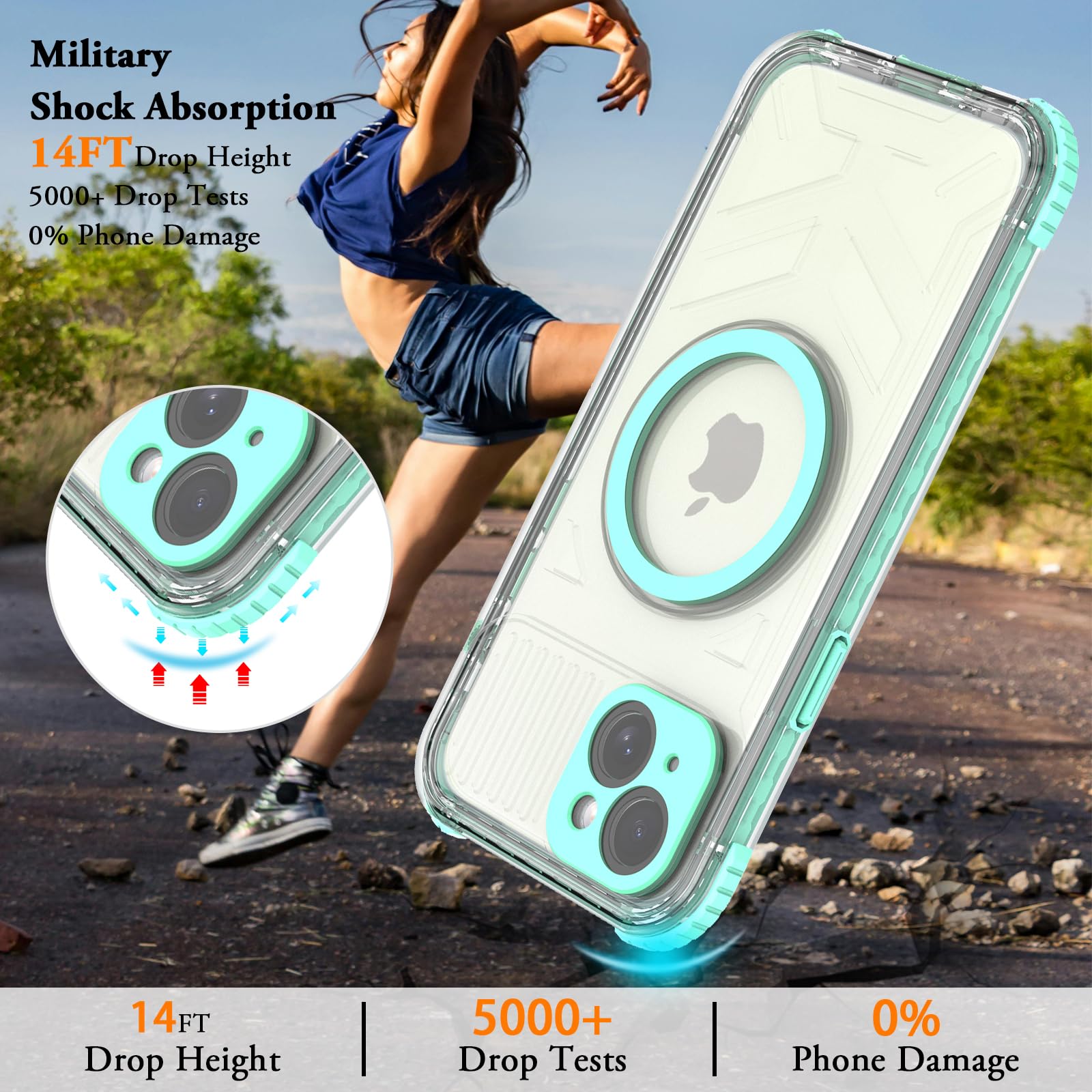 Designed for iPhone 15 Pro Max Metal Waterproof Case with Built-in Screen Protector, Metal Tough Cover Shockproof Dustproof Sturdy Durable Protective Case for iPhone 15 Pro Max
