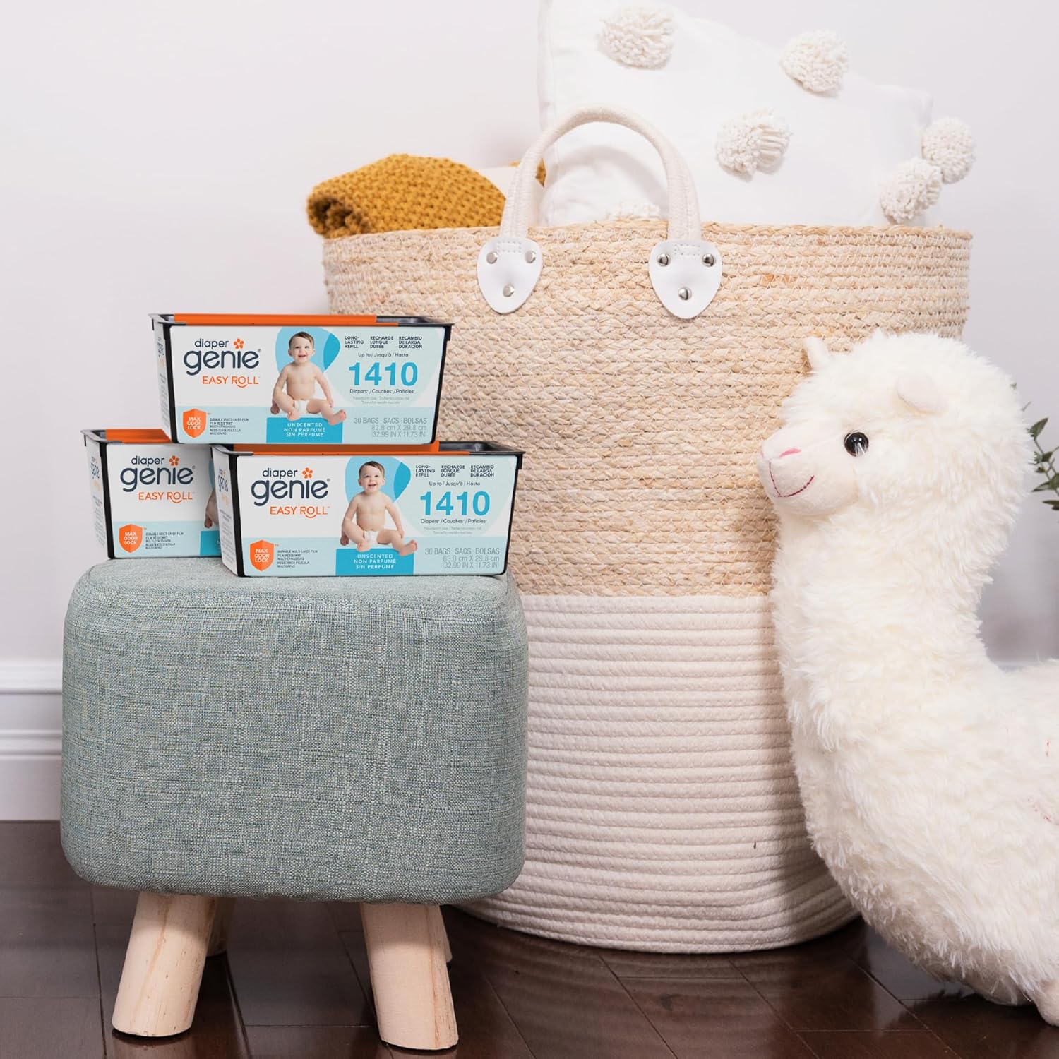 Diaper Genie Easy Roll Refill | 30 Bags Per Refill | Holds Up to 1410 Newborn Diapers | Odor Control | Diaper Pail Refill Bags | Fits Diaper Genie Signature & Platinum Pails