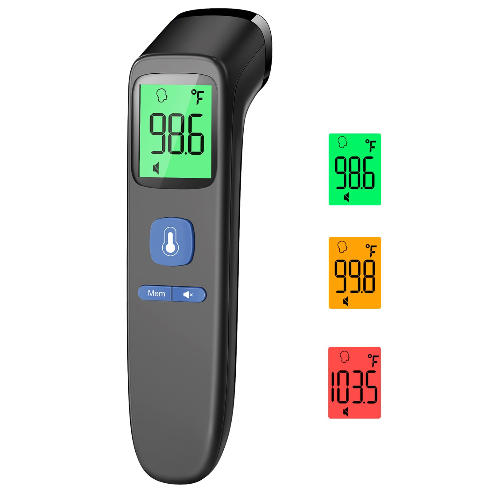 Digital Thermometer for Adults and Kids, Forehead No-Touch Thermometer with Fever Alarm, Accurate and Easy-to-use Thermometer for Home use