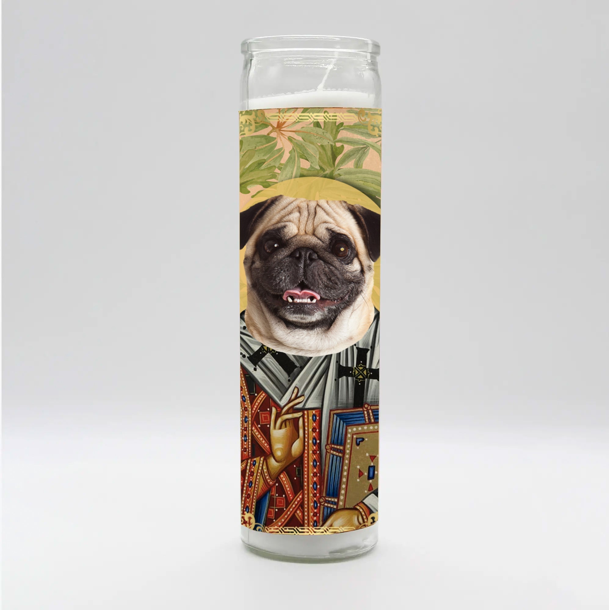 Saint Pug Dog Candle by BOBBYK
