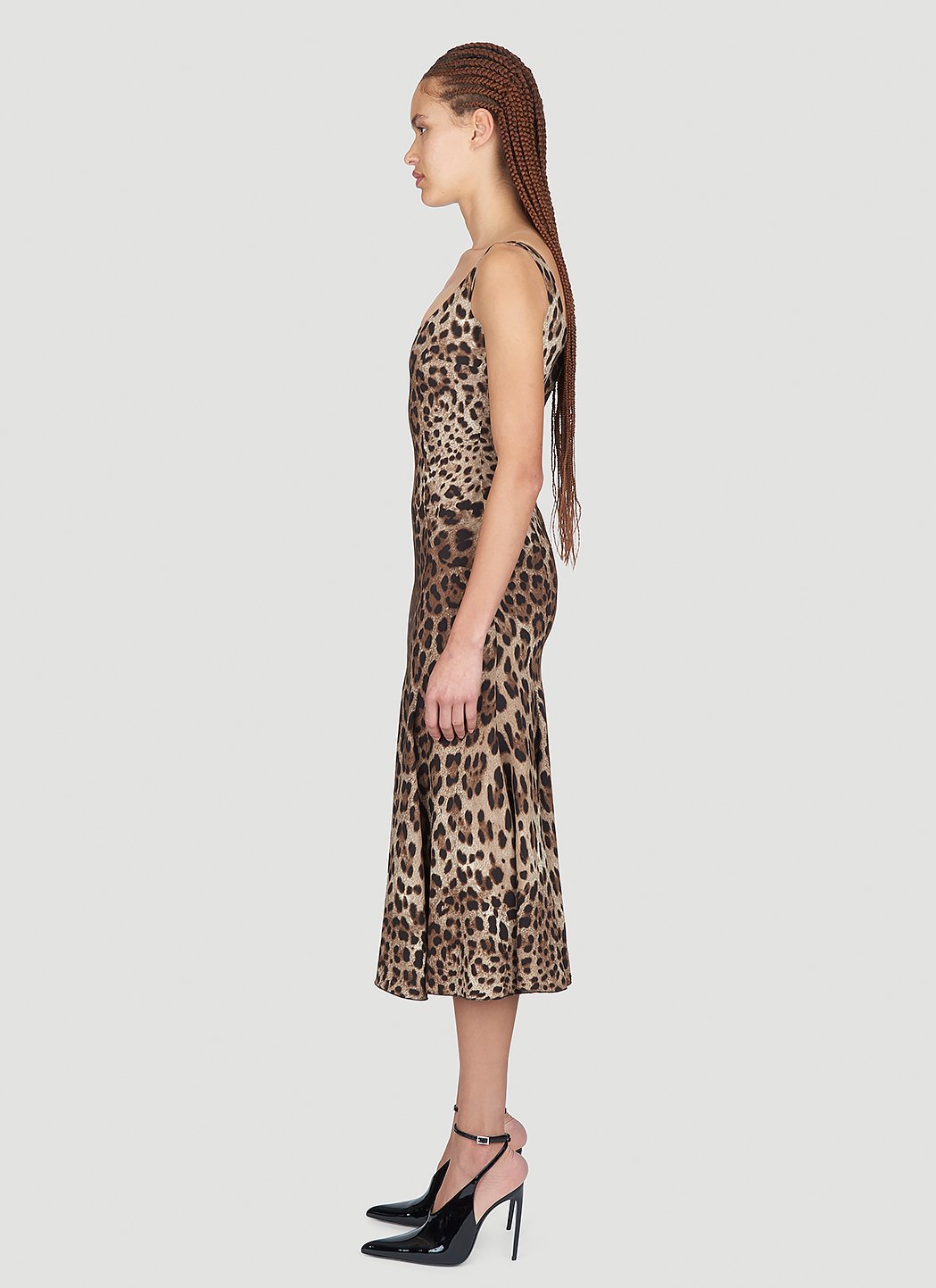 Dolce & Gabbana Women Leopard Print Midi Dress