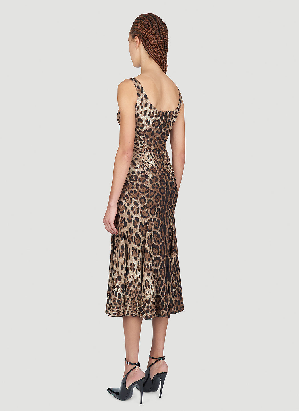 Dolce & Gabbana Women Leopard Print Midi Dress