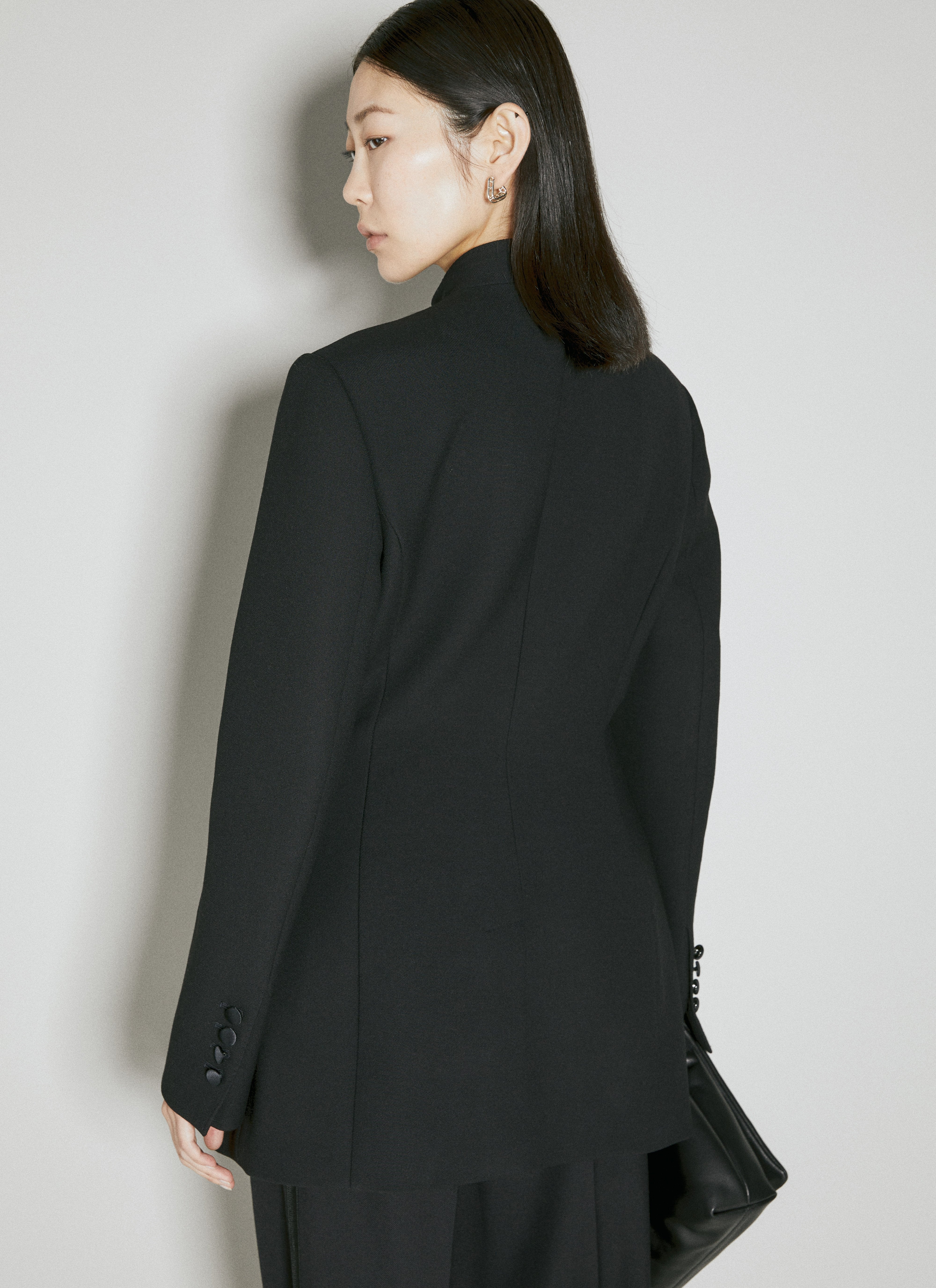 Dolce & Gabbana Women Long Single-Breasted Wool Cady Jacket