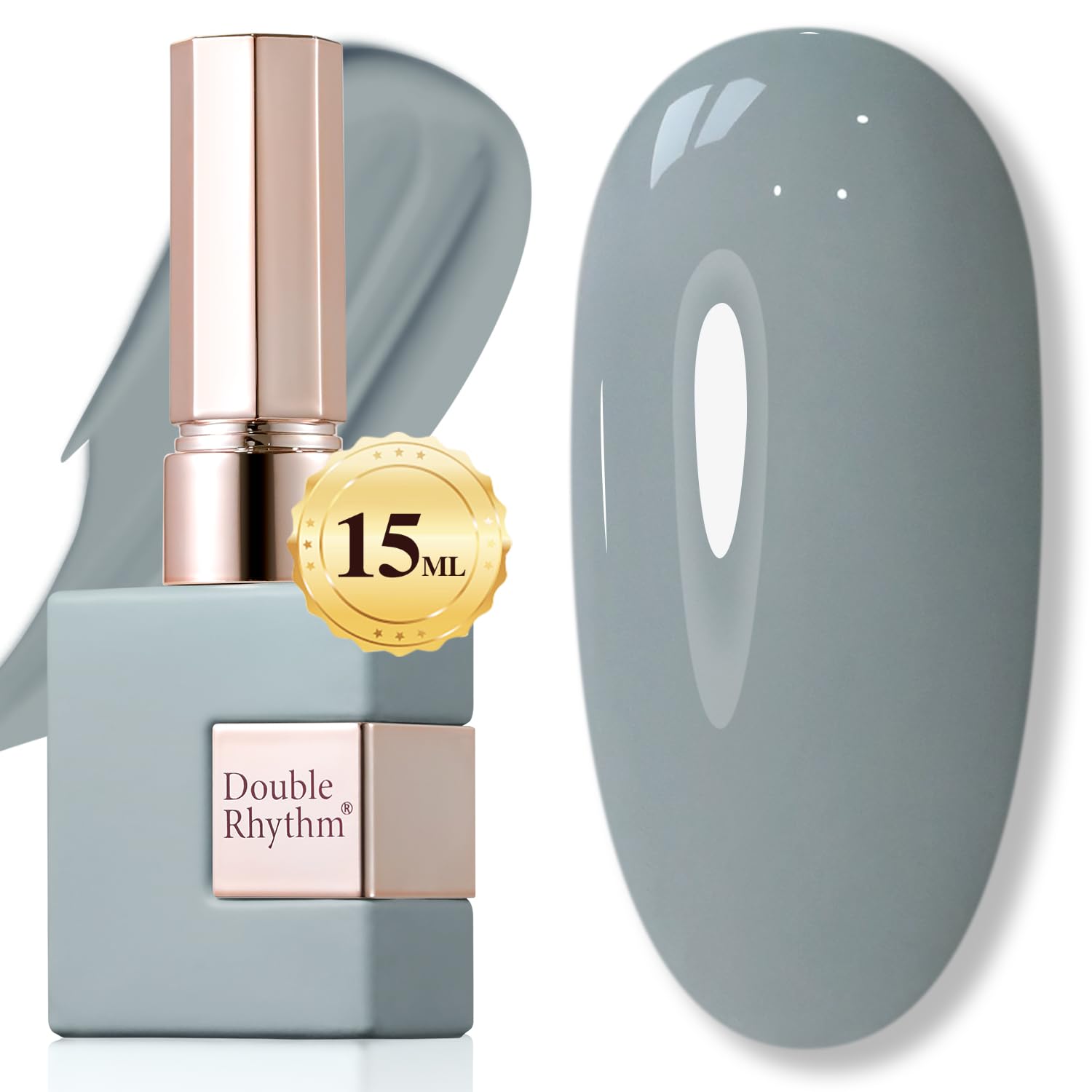 Double Rhythm 15ML Gel Nail Polish Pure Sheer Same Color Same Bottle Soak Off Gel Polish Art Manicure Salon DIY at Home for Women (Milky White-A1075)