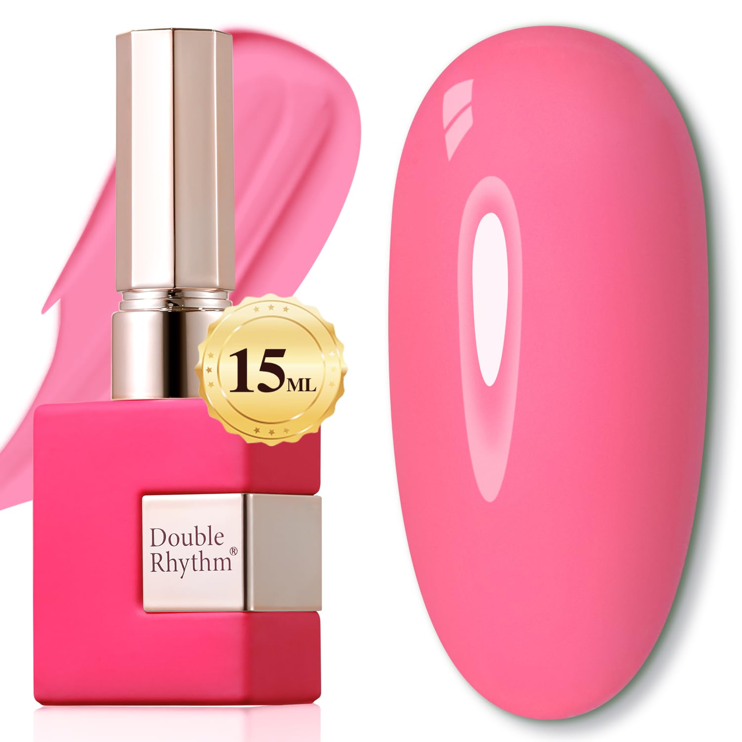 Double Rhythm 15ML Gel Nail Polish Pure Sheer Same Color Same Bottle Soak Off Gel Polish Art Manicure Salon DIY at Home for Women (Milky White-A1075)