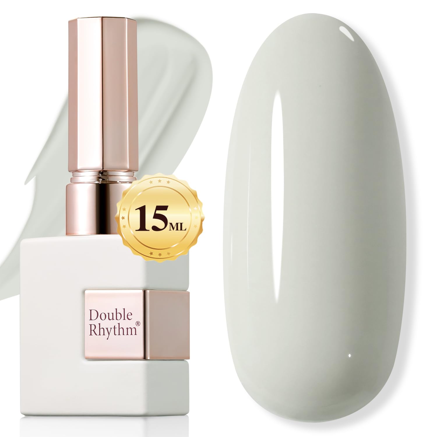 Double Rhythm 15ML Gel Nail Polish Pure Sheer Same Color Same Bottle Soak Off Gel Polish Art Manicure Salon DIY at Home for Women (Milky White-A1075)