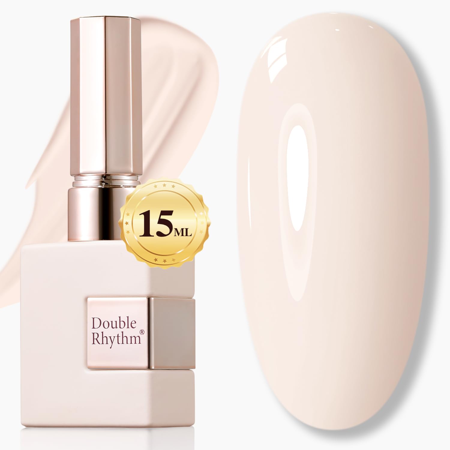 Double Rhythm 15ML Gel Nail Polish Pure Sheer Same Color Same Bottle Soak Off Gel Polish Art Manicure Salon DIY at Home for Women (Milky White-A1075)