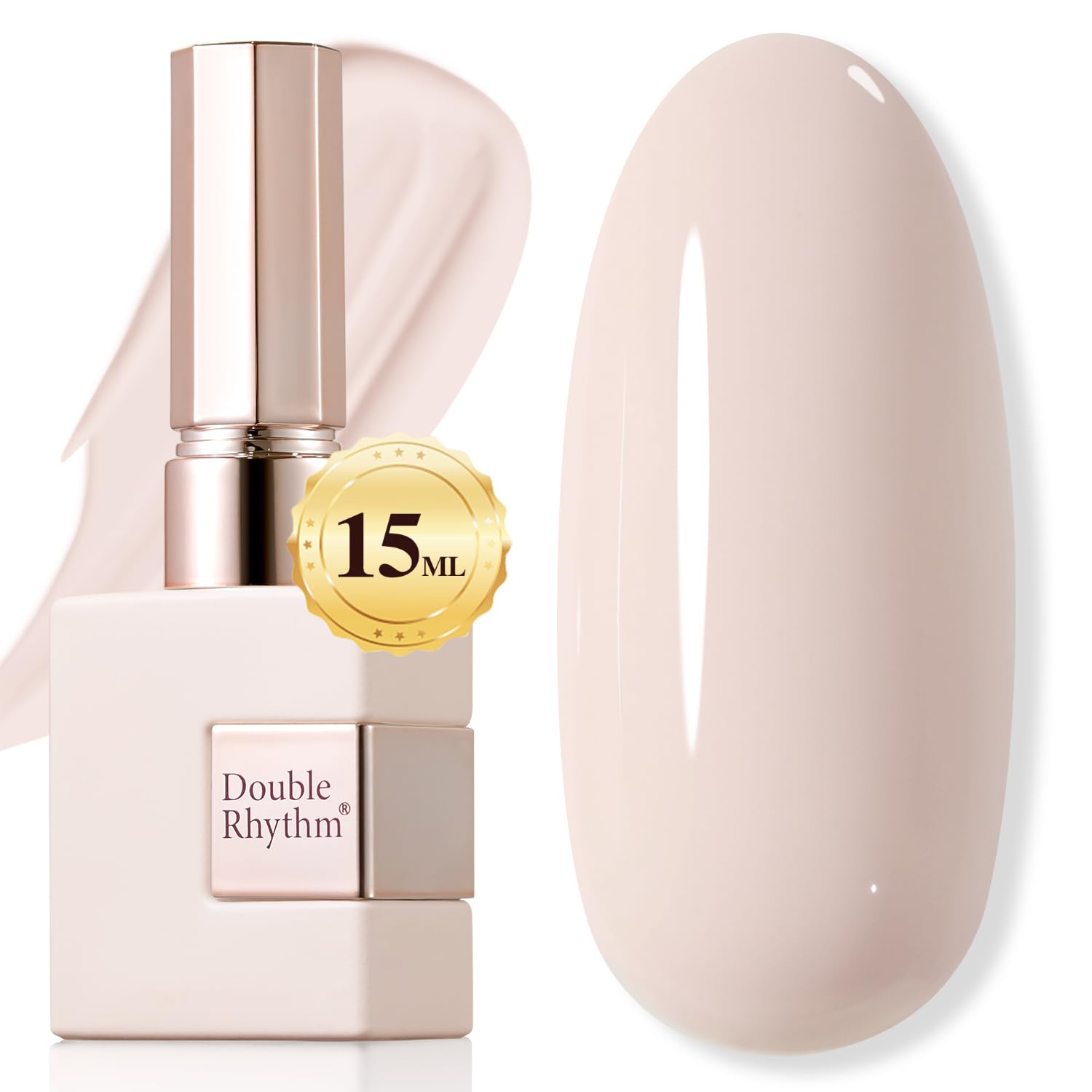 Double Rhythm 15ML Gel Nail Polish Pure Sheer Same Color Same Bottle Soak Off Gel Polish Art Manicure Salon DIY at Home for Women (Milky White-A1075)