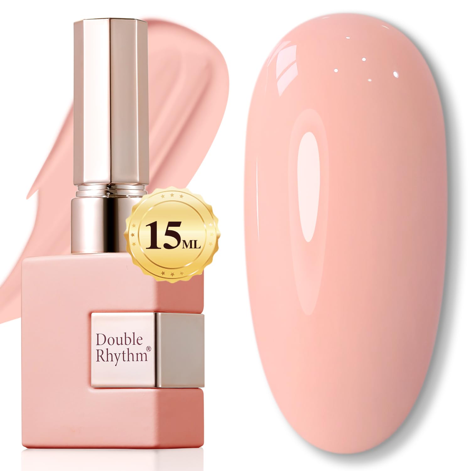 Double Rhythm 15ML Gel Nail Polish Pure Sheer Same Color Same Bottle Soak Off Gel Polish Art Manicure Salon DIY at Home for Women (Milky White-A1075)