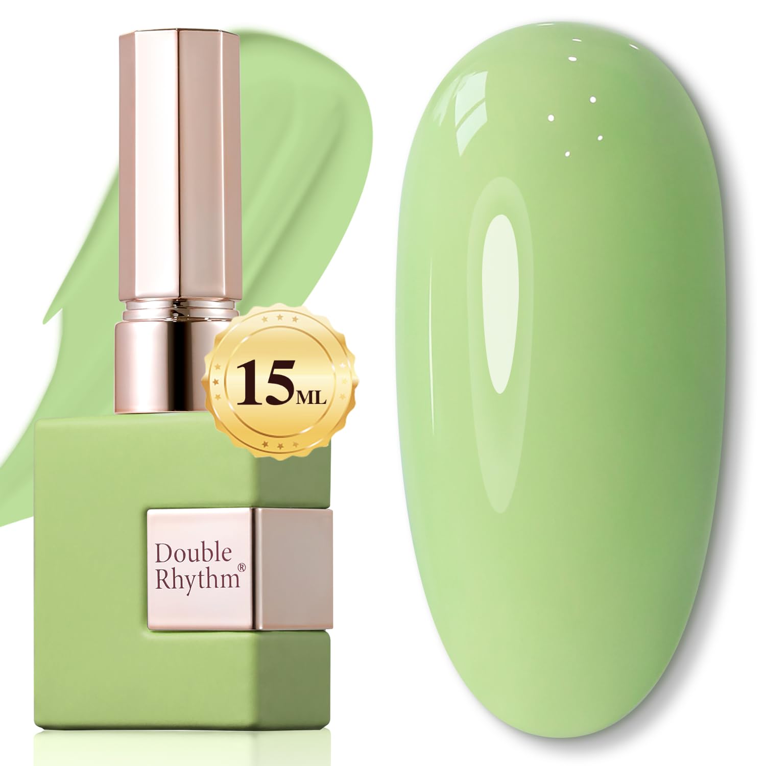 Double Rhythm 15ML Gel Nail Polish Pure Sheer Same Color Same Bottle Soak Off Gel Polish Art Manicure Salon DIY at Home for Women (Milky White-A1075)