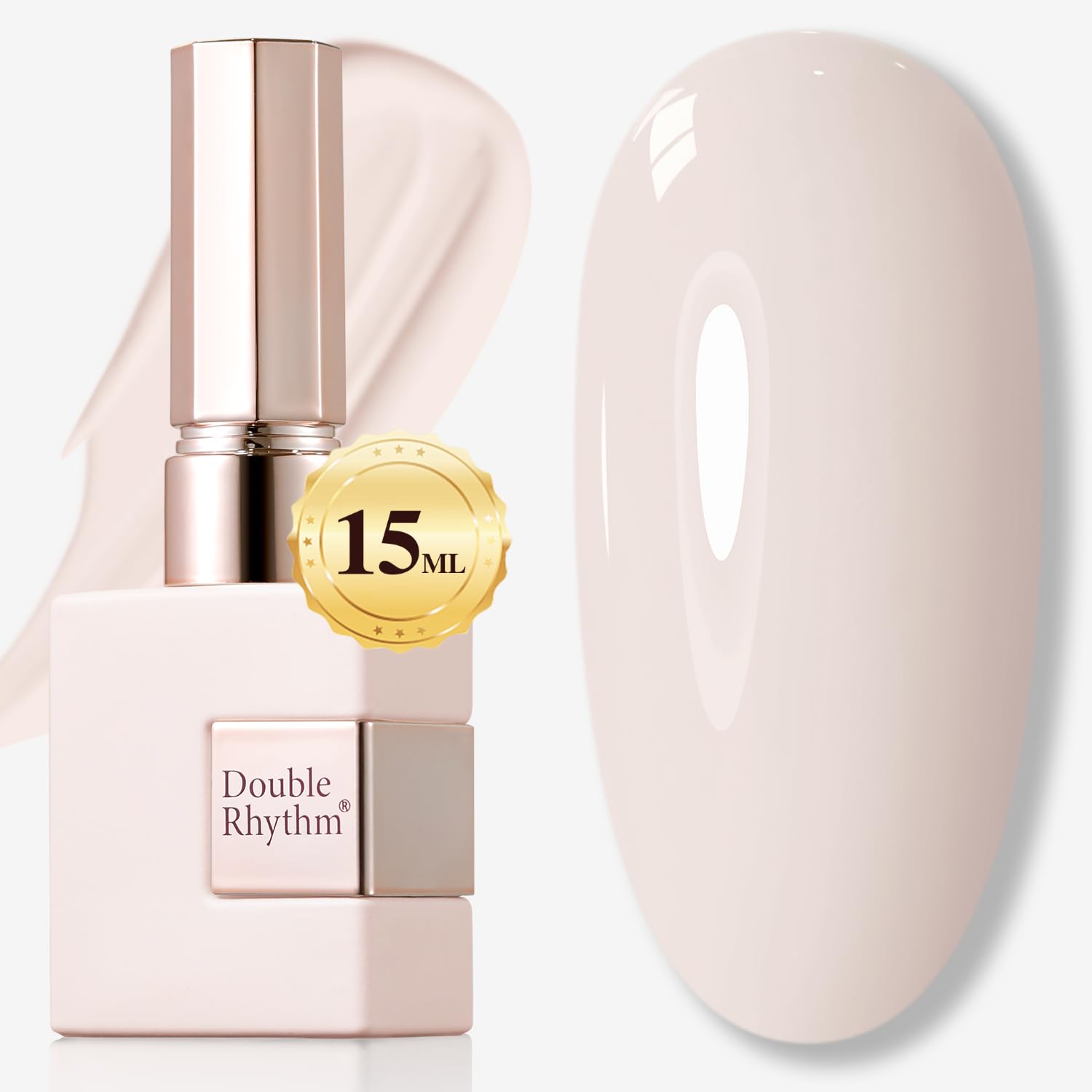 Double Rhythm 15ML Gel Nail Polish Pure Sheer Same Color Same Bottle Soak Off Gel Polish Art Manicure Salon DIY at Home for Women (Milky White-A1075)