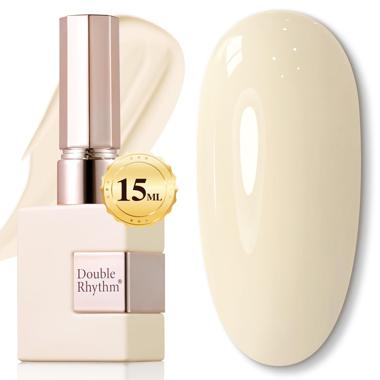 Double Rhythm 15ML Gel Nail Polish Pure Sheer Same Color Same Bottle Soak Off Gel Polish Art Manicure Salon DIY at Home for Women (Milky White-A1075)