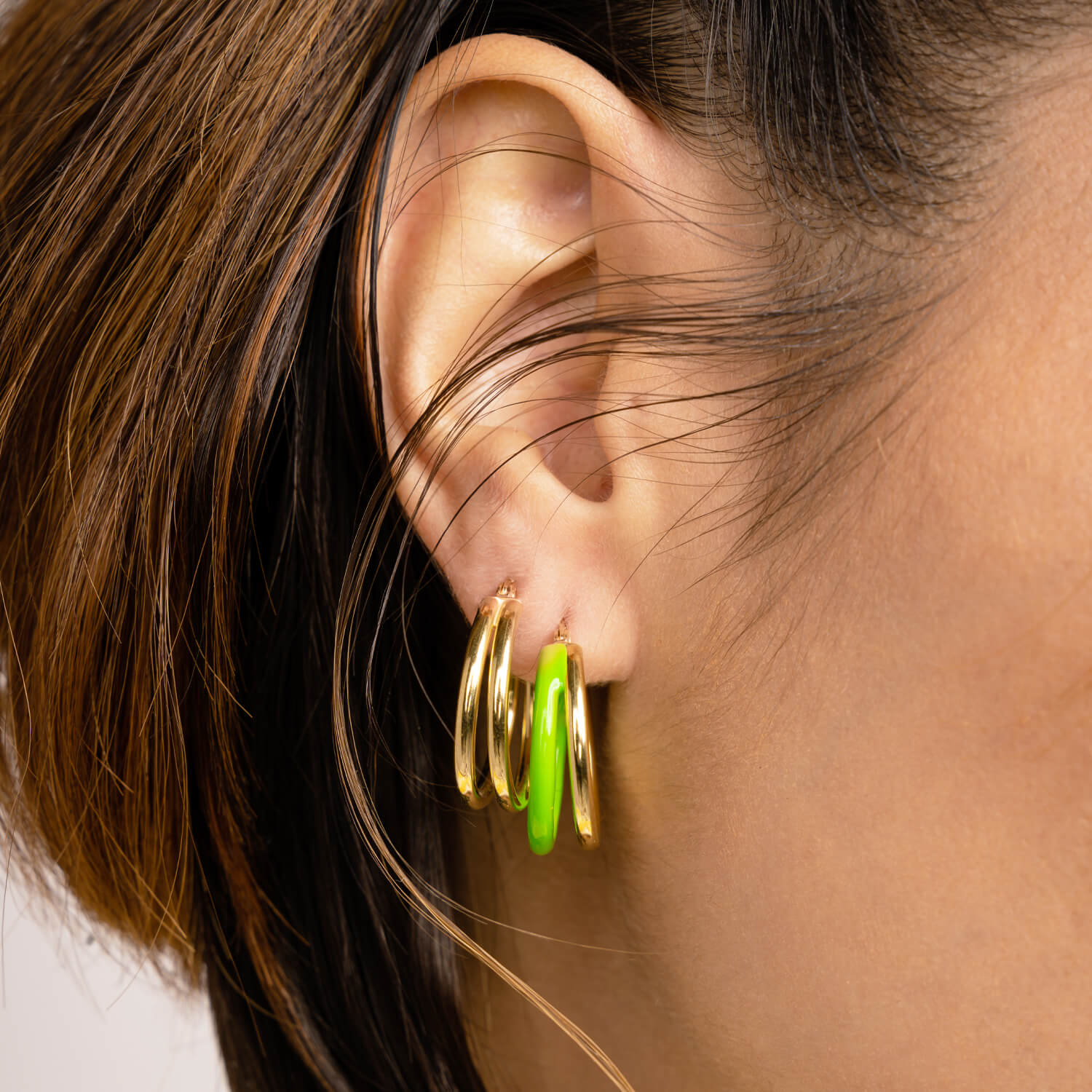 HOW TO STYLE: Enamel Double Hoop Earrings