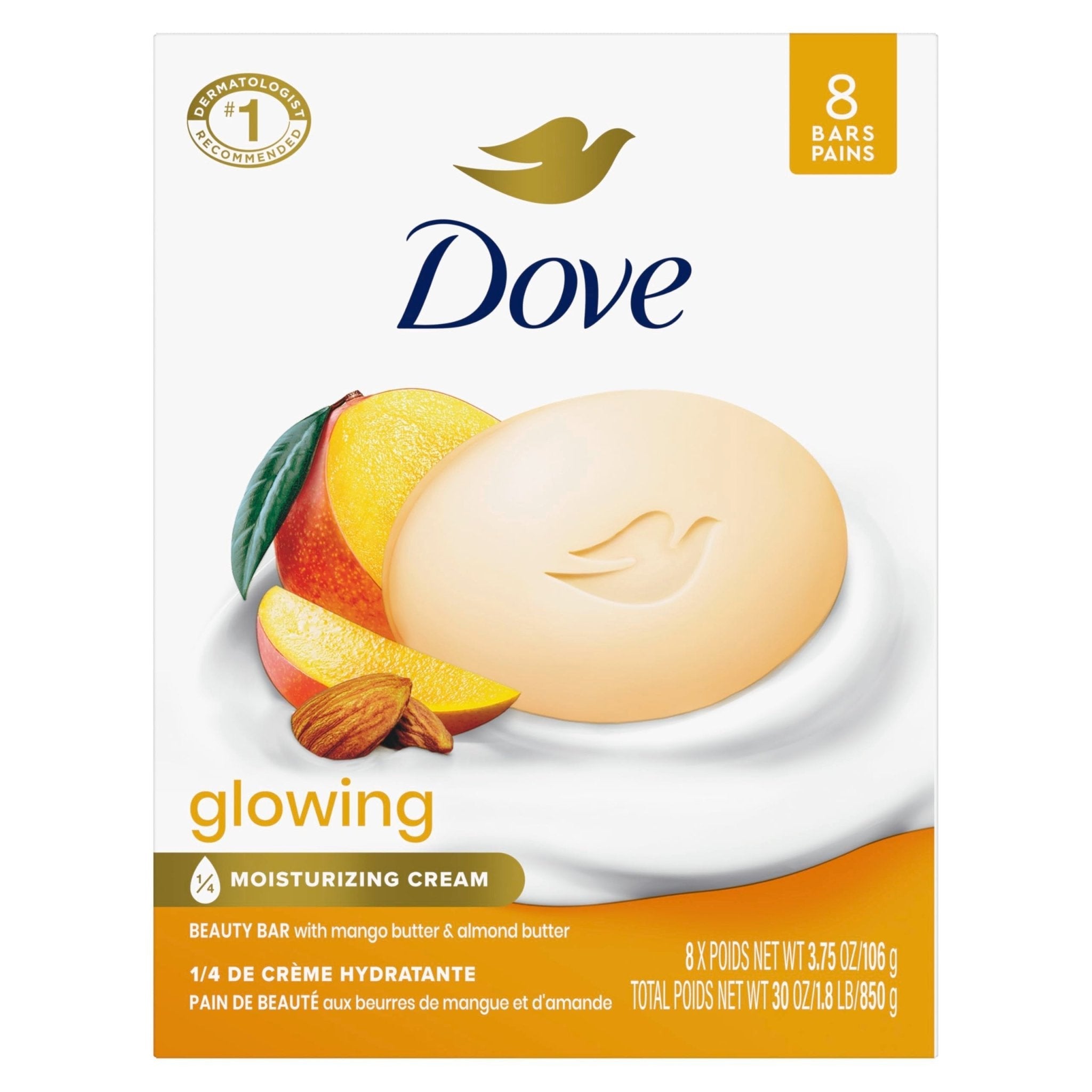 Dove Beauty Bar Soap Shea Butter, 8 Count