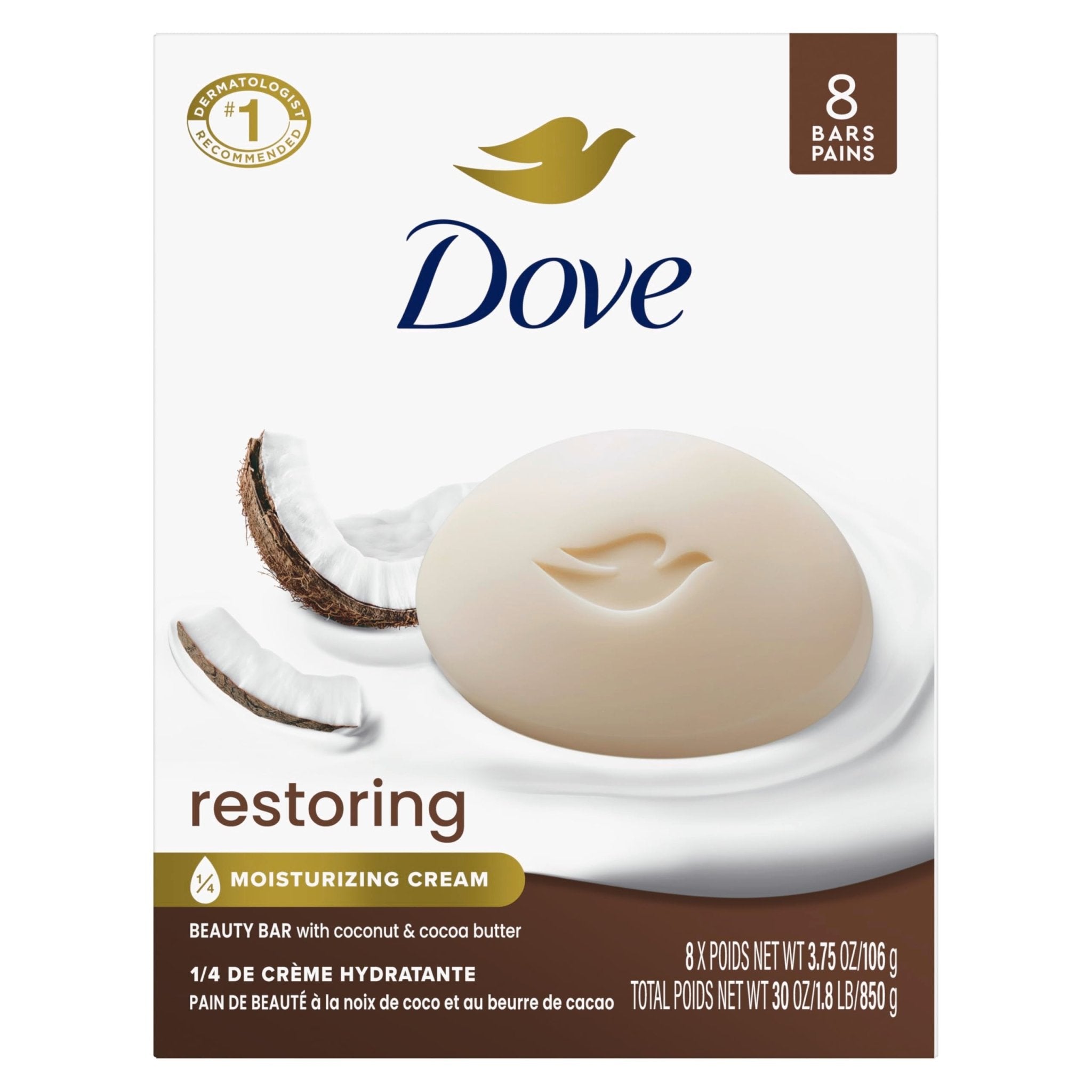 Dove Beauty Bar Soap Shea Butter, 8 Count