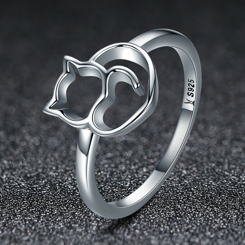 925 Sterling Silver Ring Size 5.0 with Platinum Plating for Women