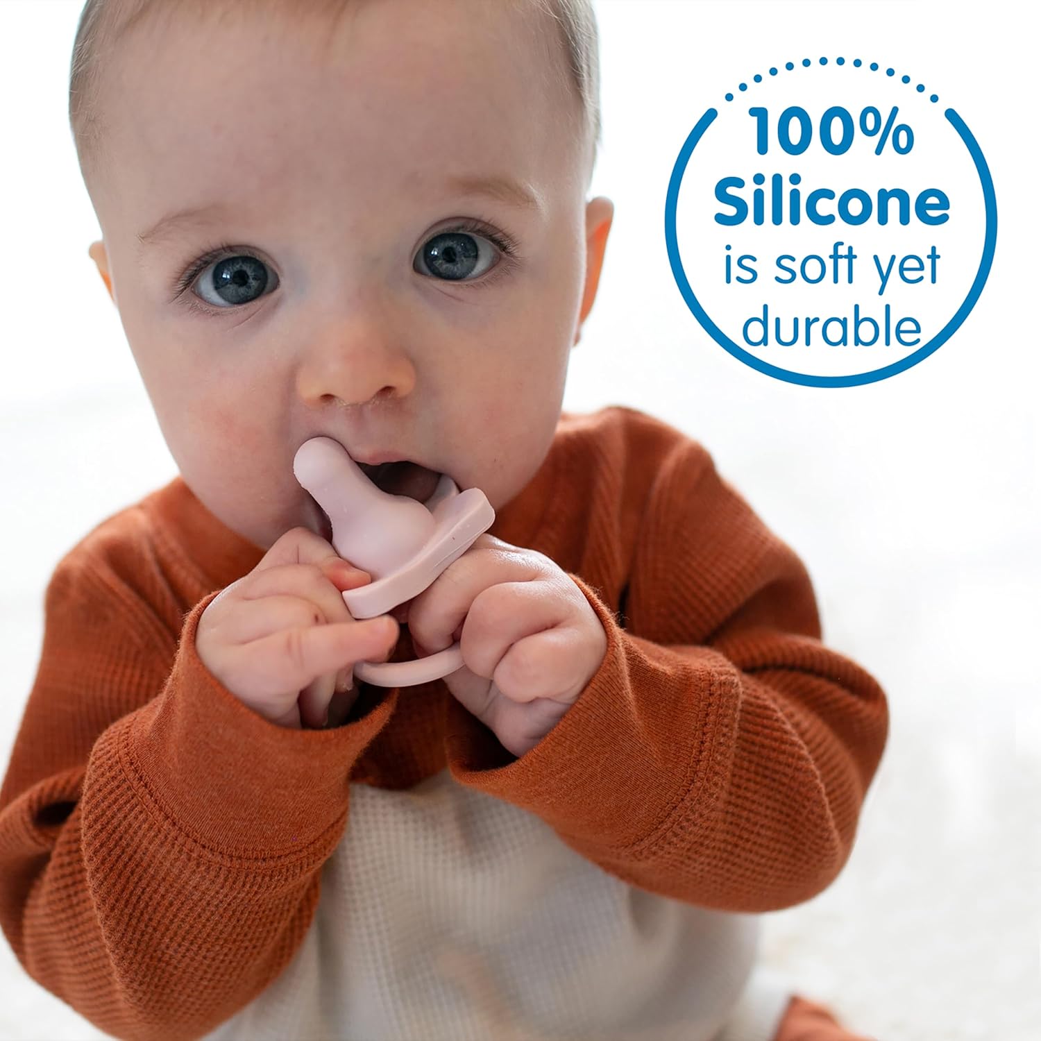 Dr. Brown’s HappyPaci 100% Silicone Pacifier 0-6m, BPA Free, White, Pink, Light Pink 3-Pack