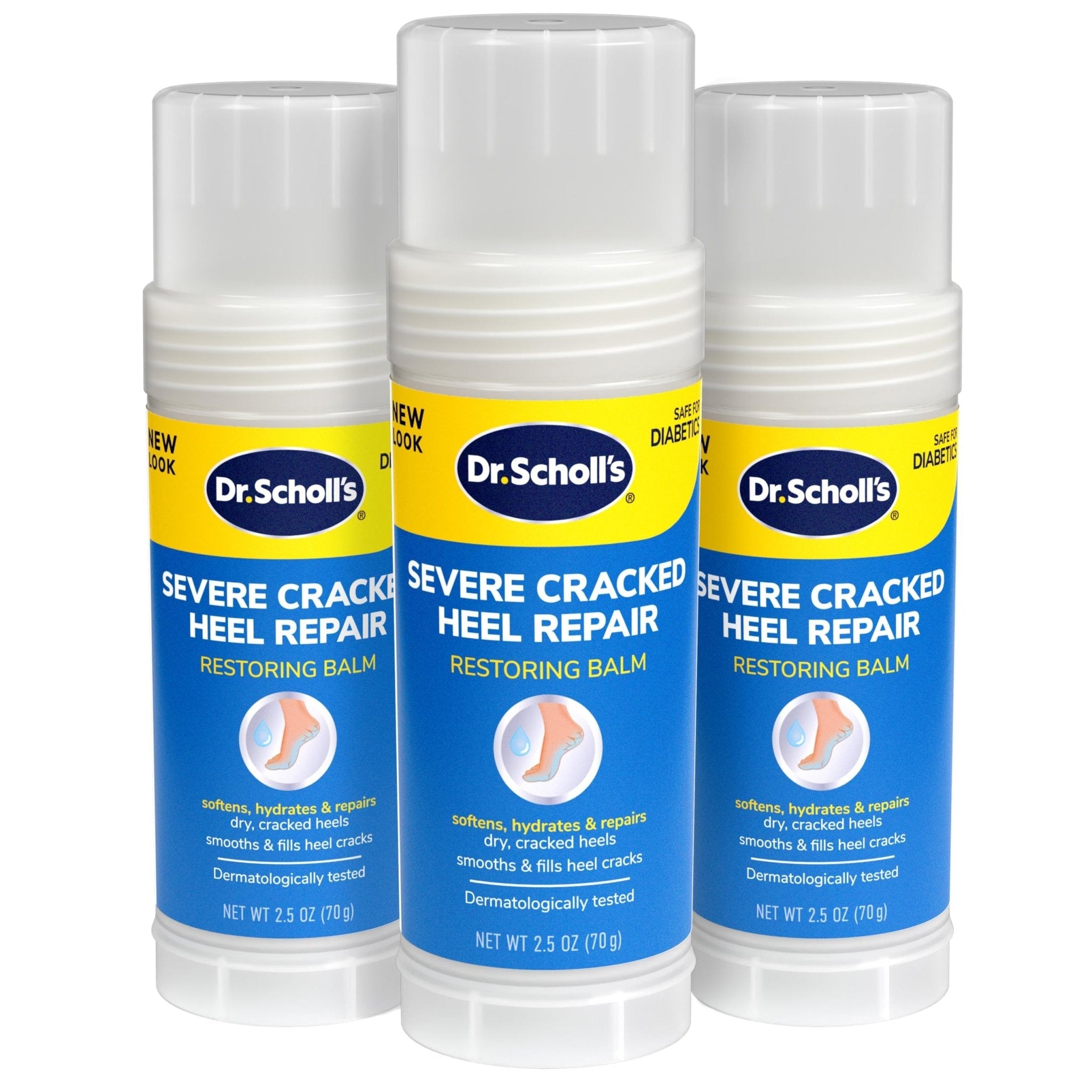 Dr. Scholl's Severe Cracked Heel Repair Restoring Balm 2.5oz, with 25% Urea for Dry, Cracked Feet, Heals and Moisturizes for Healthy Feet