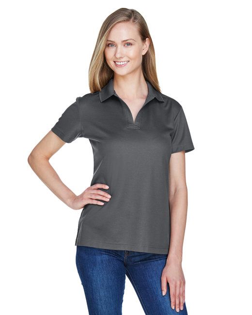 CrownLux Performance™ Ladies' Plaited Polo - GRAPHITE - XS