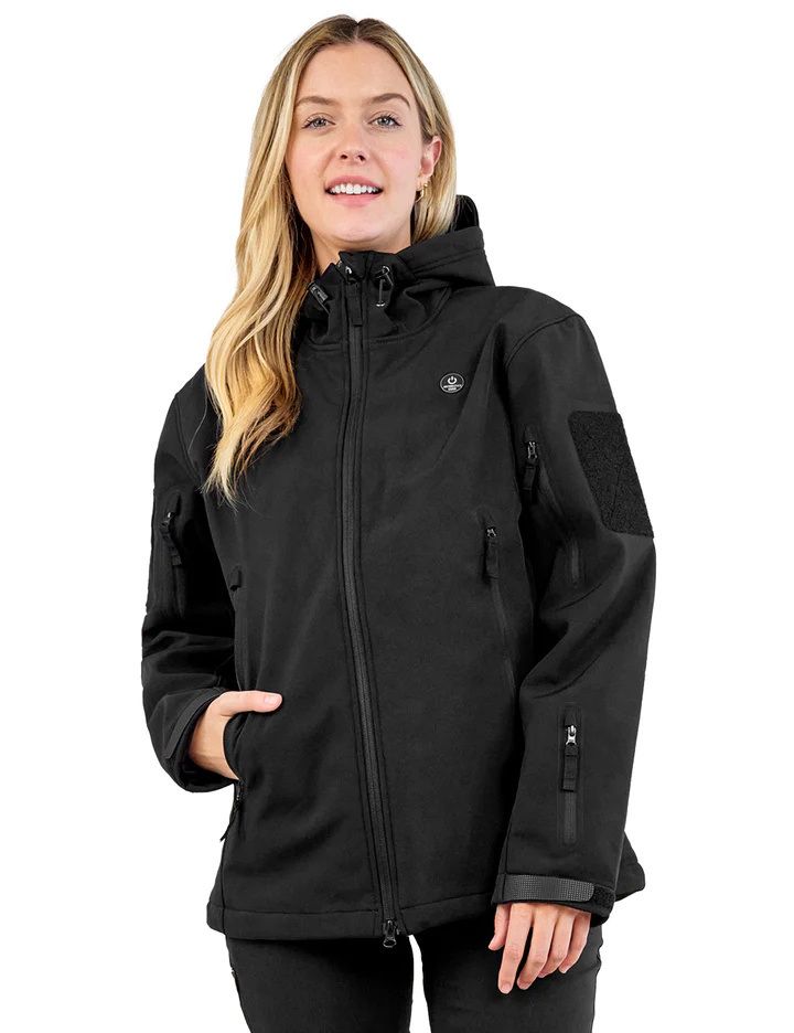 Heated Jacket for Women, ANTARCTICA GEAR Winter Coat with 12V 16000mAh Battery Pack, Soft Shell Heating Hood Jacket