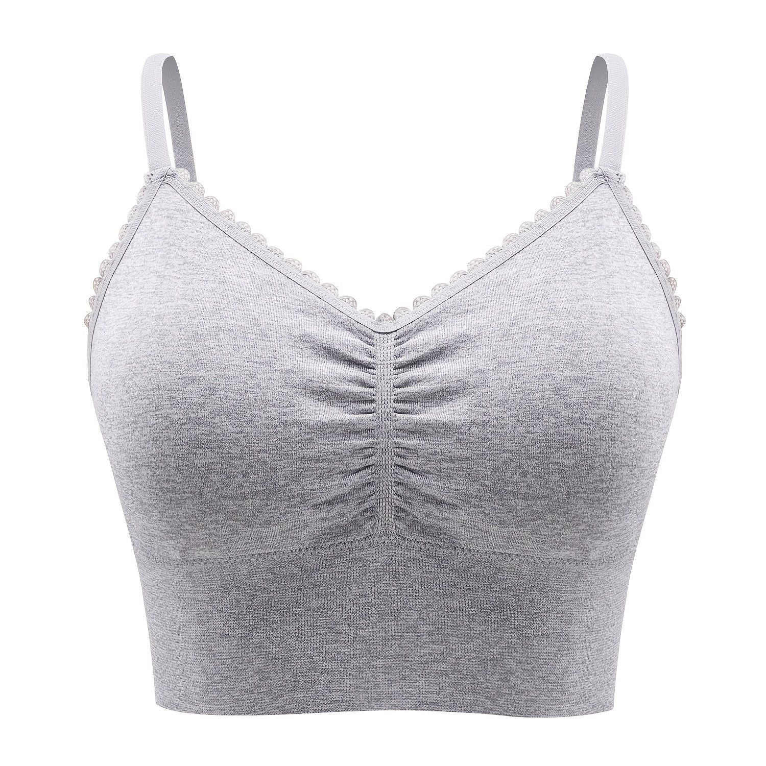 Plus Size Lace Wireless Bras For Women; Low-Impact Activity Sleep Bralette; Comfort Workout Sports Bra; Comfortable Full Coverage; Soft And Breathable Fabric; Women's Lingerie