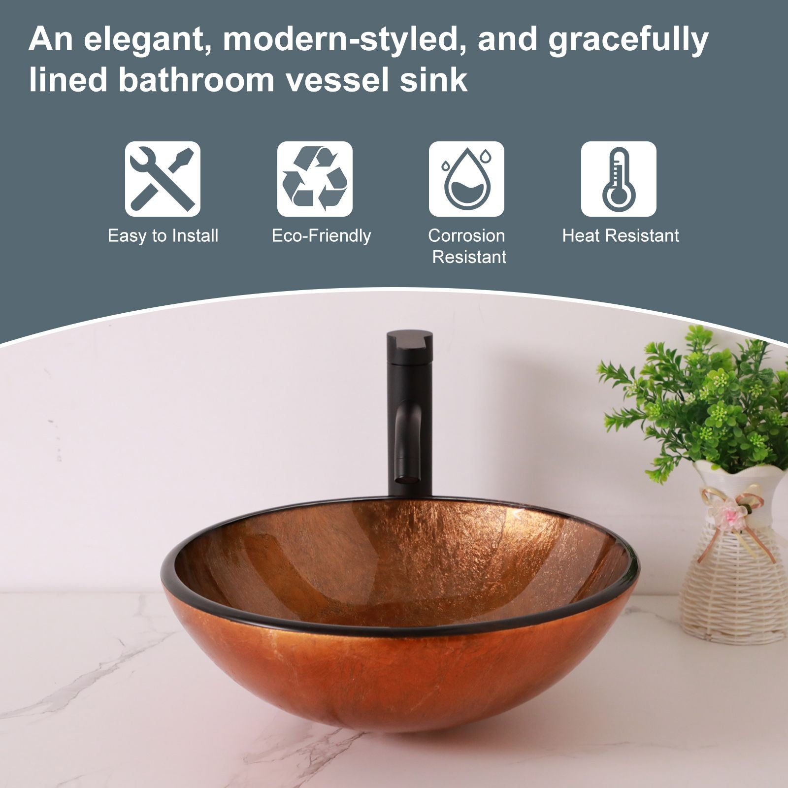 Above Counter Artistic Tempered Glass Bathroom Sink Transparent Counter Top Bathroom Single Bowl Vessel Basin