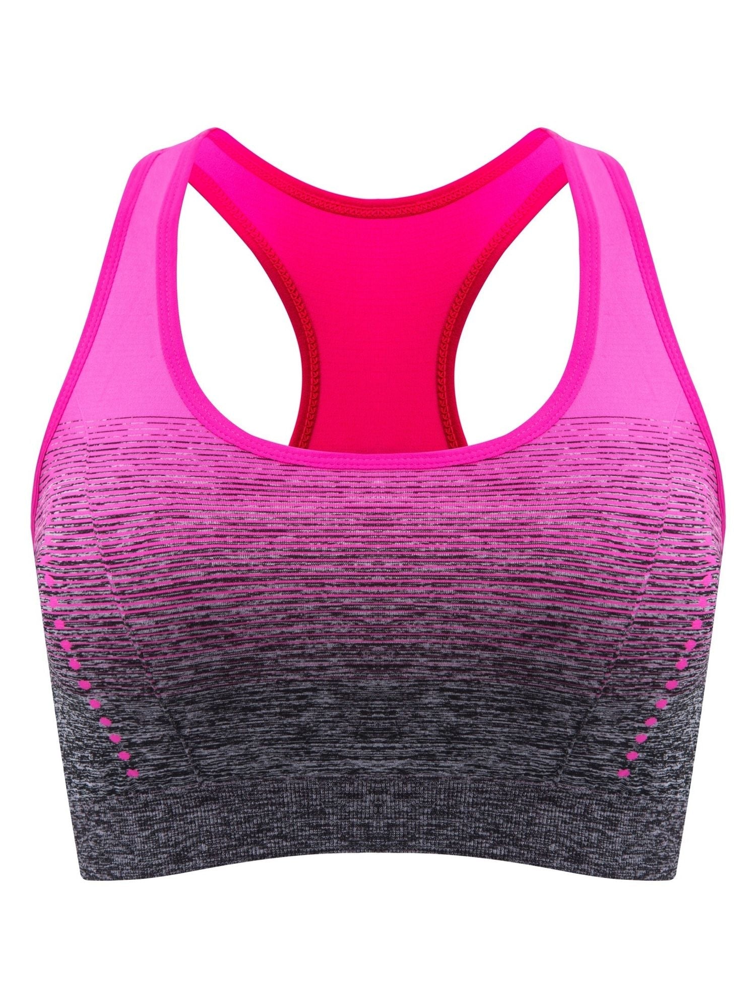 1pc/2pcs/3pcsMedium Support Two Tone Racer Back Sports Bra, Fitness Workout Running Yoga Bra