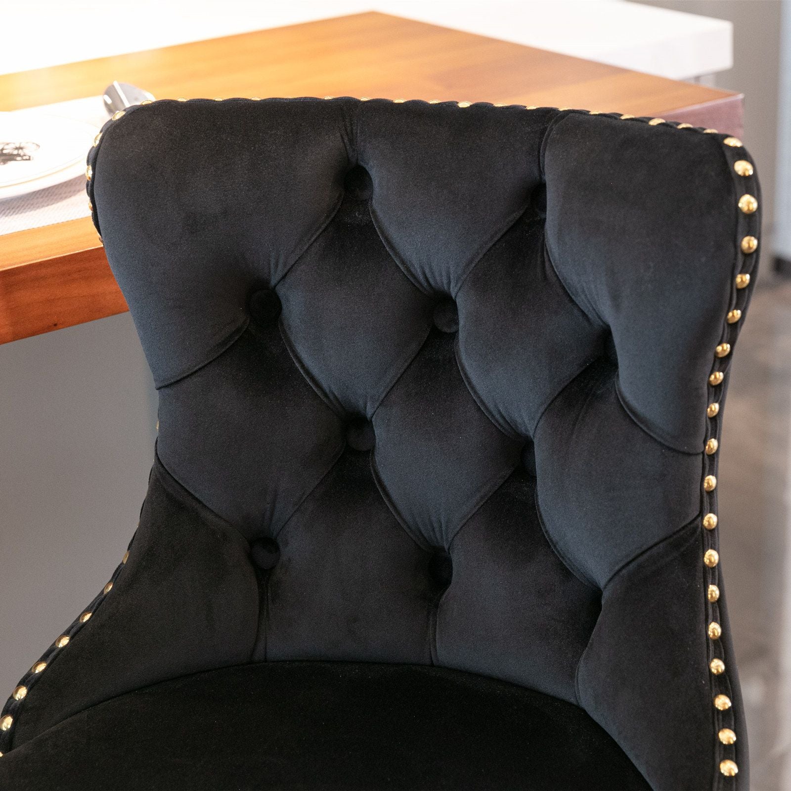 Furniture,Golden Swivel Velvet Barstools Adjusatble Seat Height from 25-33 Inch, Modern Upholstered Bar Stools with Backs Comfortable Tufted for Home Pub and Kitchen Island