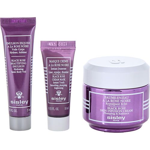 Sisley by Sisley Black Rose Set: Black Rose Skin Infusion Cream 1.6oz + Black Rose Cream Mask 0.34oz + Black Rose Beautifying Emulsion 0.5oz --3pcs
