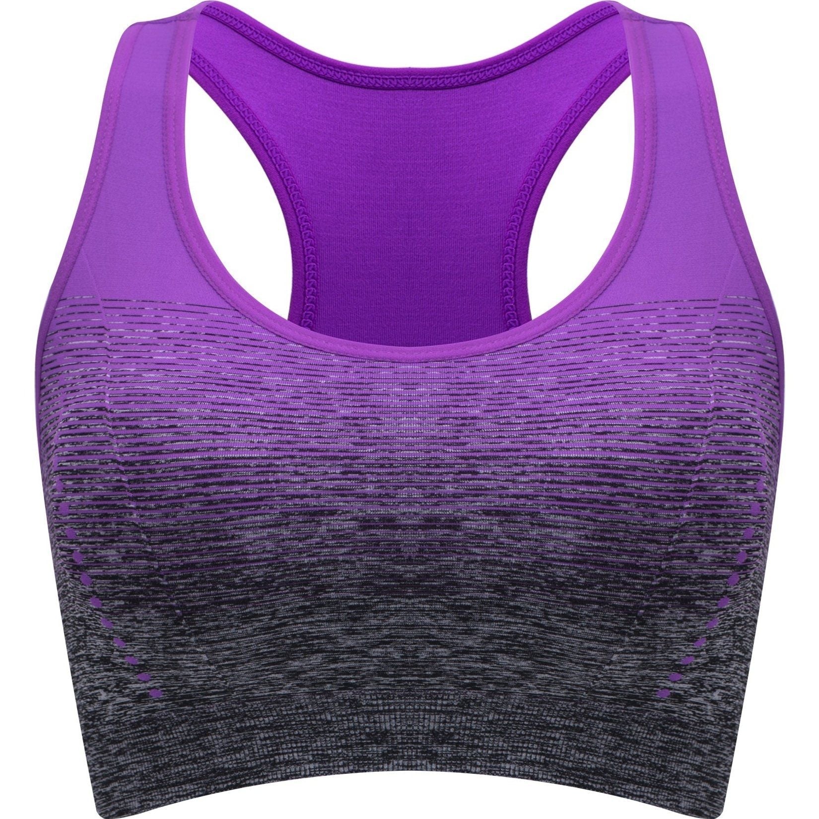 1pc/2pcs/3pcsMedium Support Two Tone Racer Back Sports Bra, Fitness Workout Running Yoga Bra