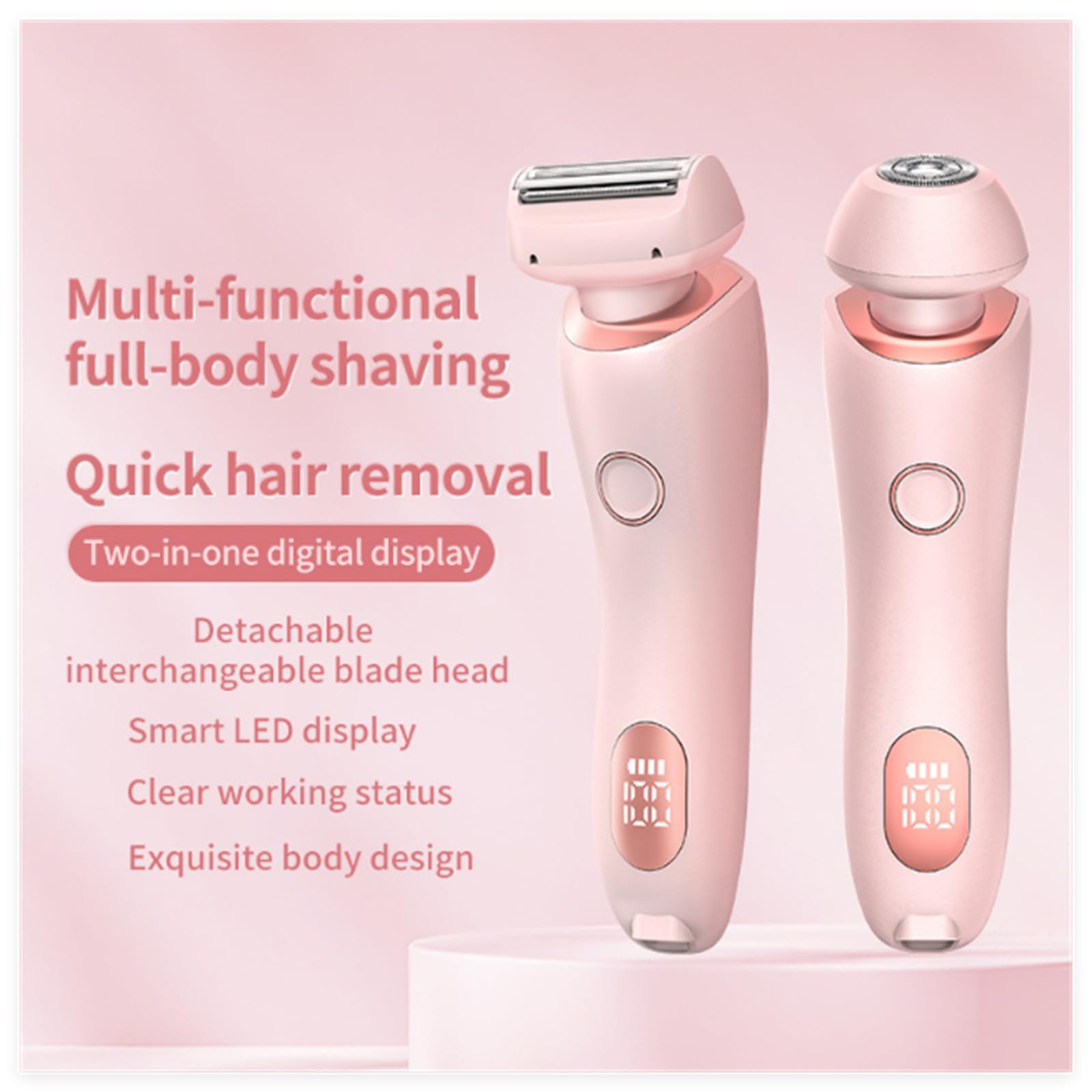 Dusk Collection Razor, Razors for Teens Girls Beginners, Smooth Shave Pro, Electrics Razors for Woman, Electric Shavers for Women, 2 in 1 Wet & Dry Electric Waterproof Razor, Removable Head (Blue)