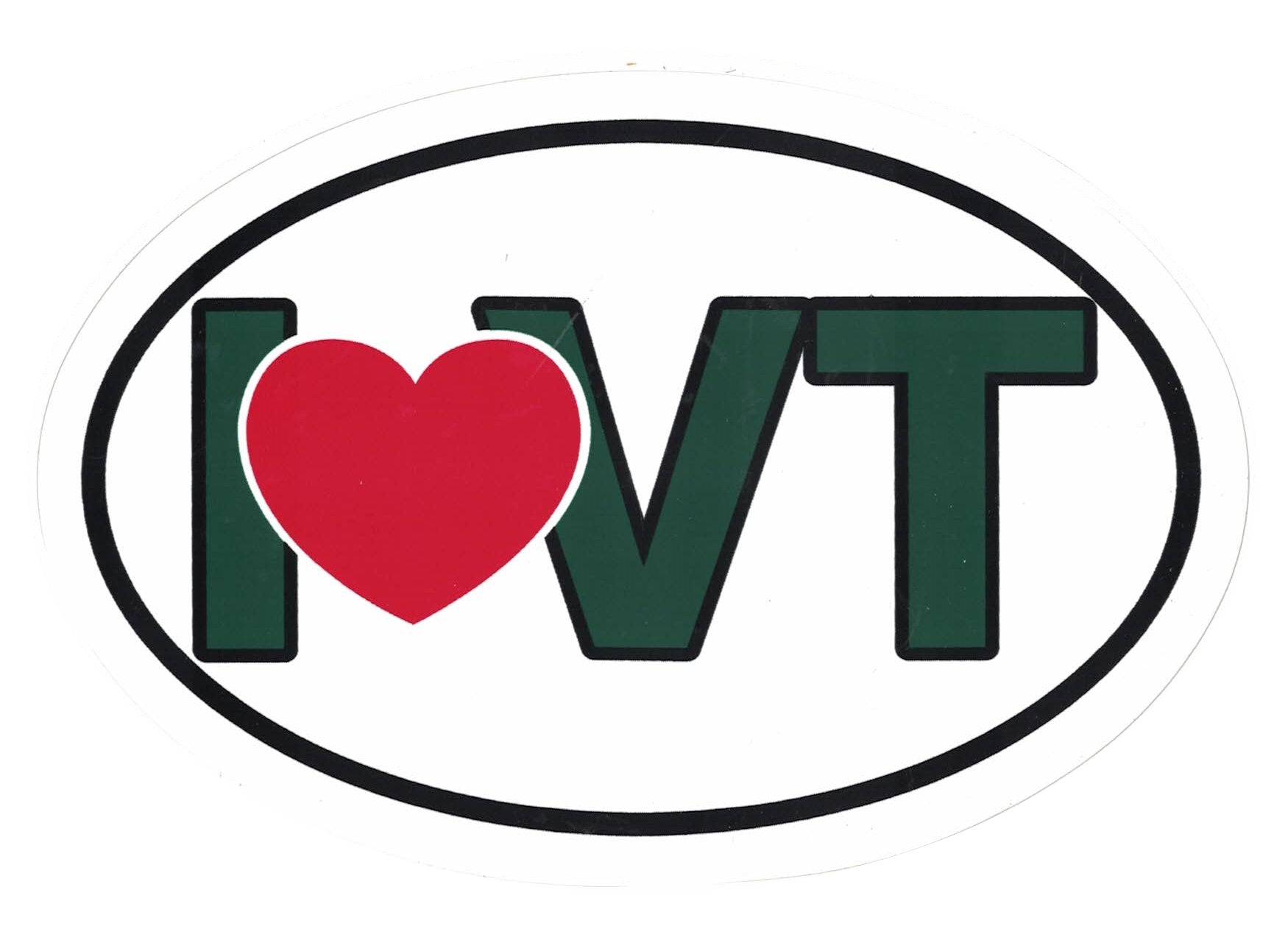I ♥ VT - Large Vermont Euro Decal