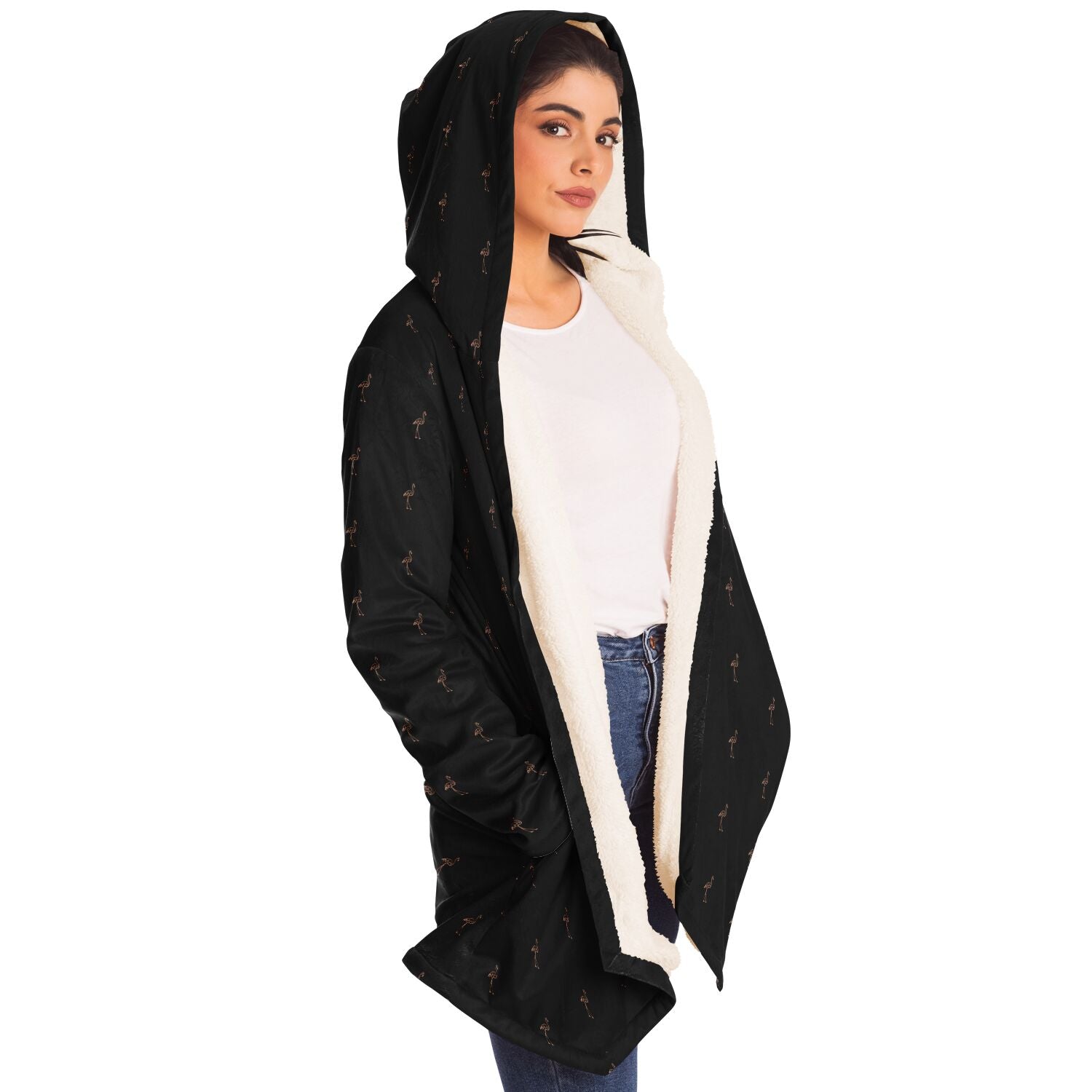 Classic Flamingo Silhouette Cloak Hoodie