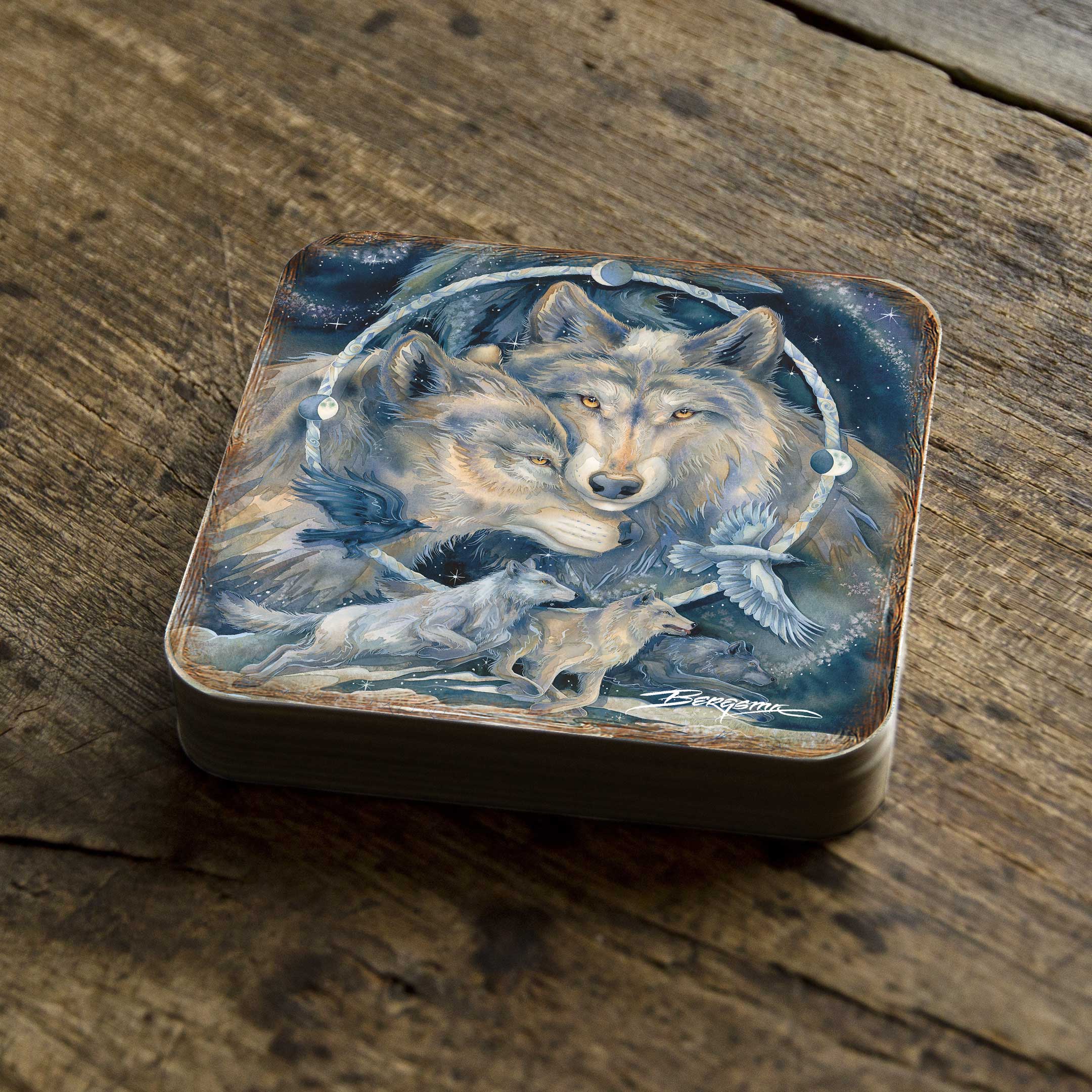 In Spirit I am Free Wooden Cork Coasters Gift Set of 4 by J. Bergsma - Wildlife Decor  - 8199471C-S4