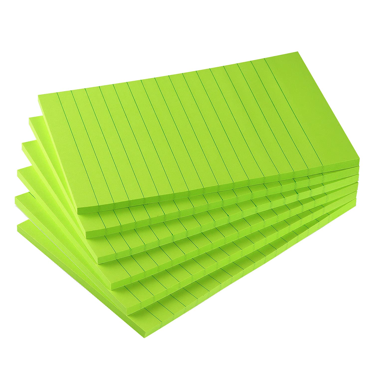 Early Buy 6 Pads Lined Sticky Notes with Lines 4x6 Self-Stick Notes Bright Color Sticky Notes, 45 Sheets/Pad (Yellow)