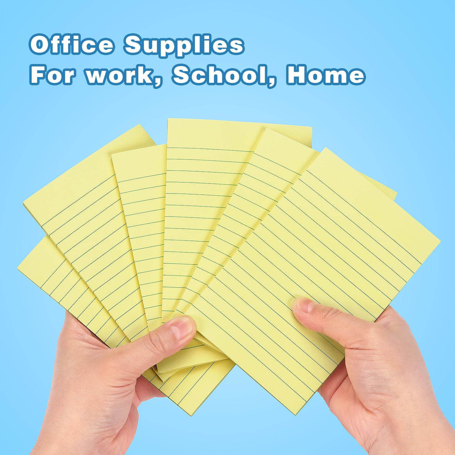 Early Buy 6 Pads Lined Sticky Notes with Lines 4x6 Self-Stick Notes Bright Color Sticky Notes, 45 Sheets/Pad (Yellow)