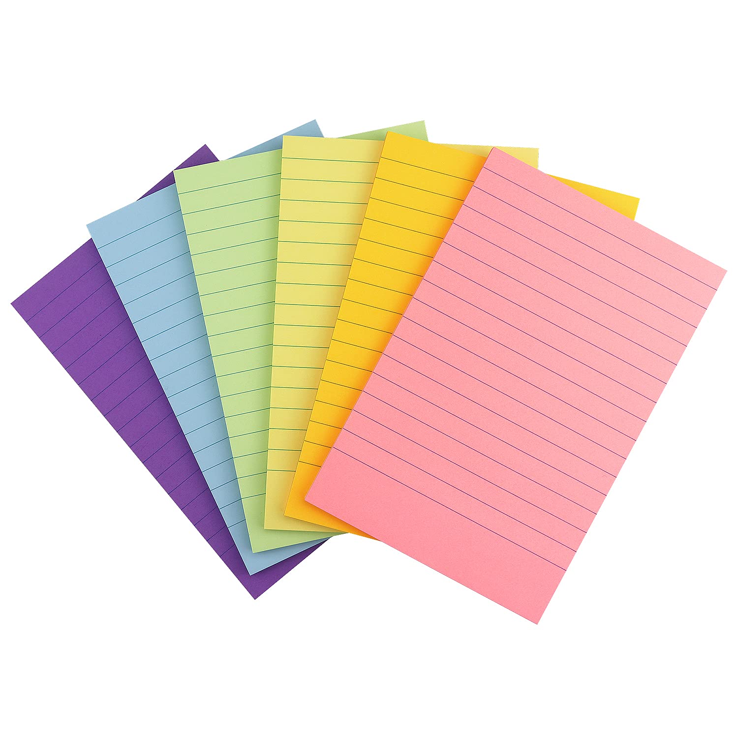 Early Buy 6 Pads Lined Sticky Notes with Lines 4x6 Self-Stick Notes Bright Color Sticky Notes, 45 Sheets/Pad (Yellow)