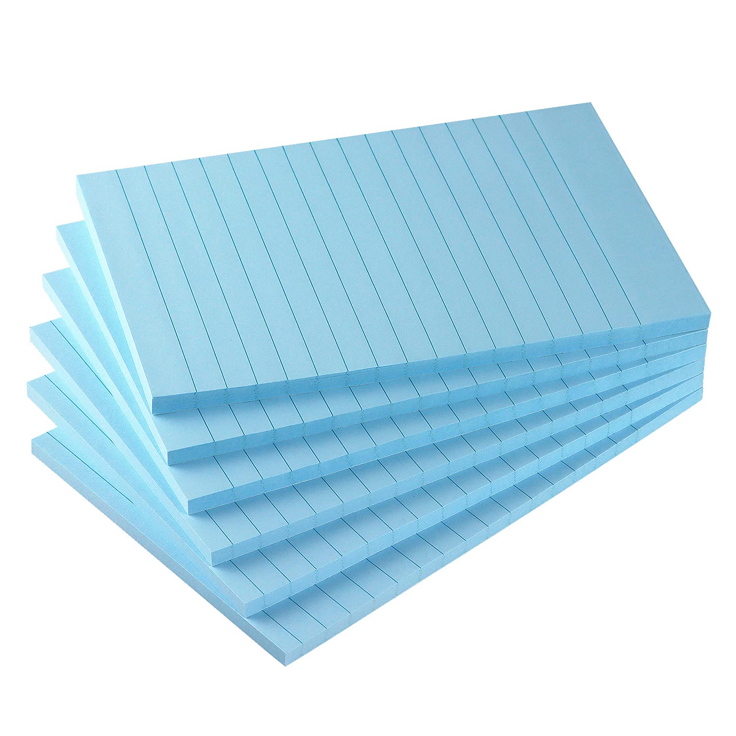 Early Buy 6 Pads Lined Sticky Notes with Lines 4x6 Self-Stick Notes Bright Color Sticky Notes, 45 Sheets/Pad (Yellow)