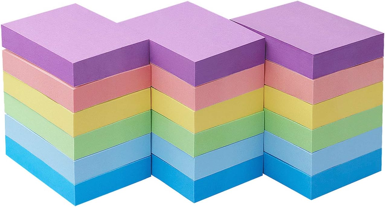 Early Buy Sticky Notes 1.5 x 2 Self-Stick Notes 6 Pastel Color 18 Pads, 100 Sheets/Pad