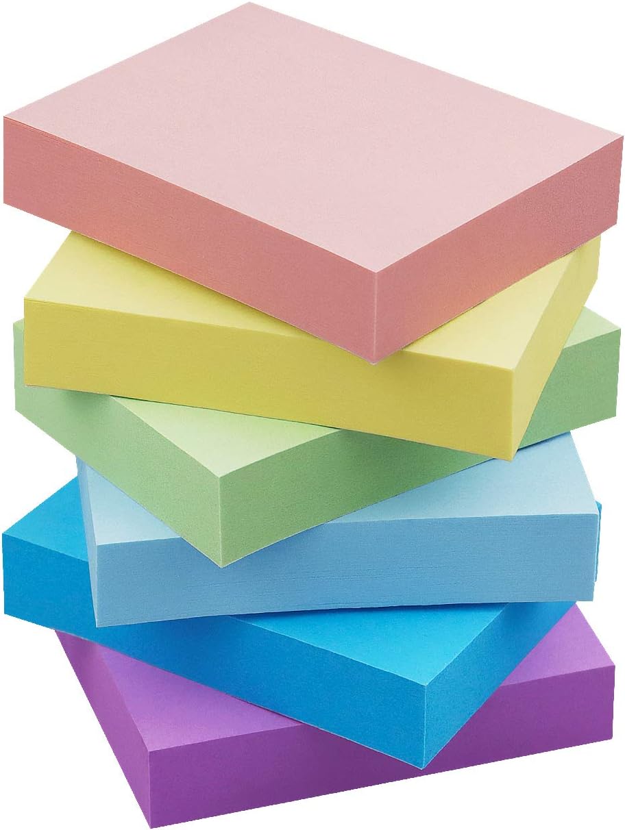 Early Buy Sticky Notes 1.5 x 2 Self-Stick Notes 6 Pastel Color 18 Pads, 100 Sheets/Pad
