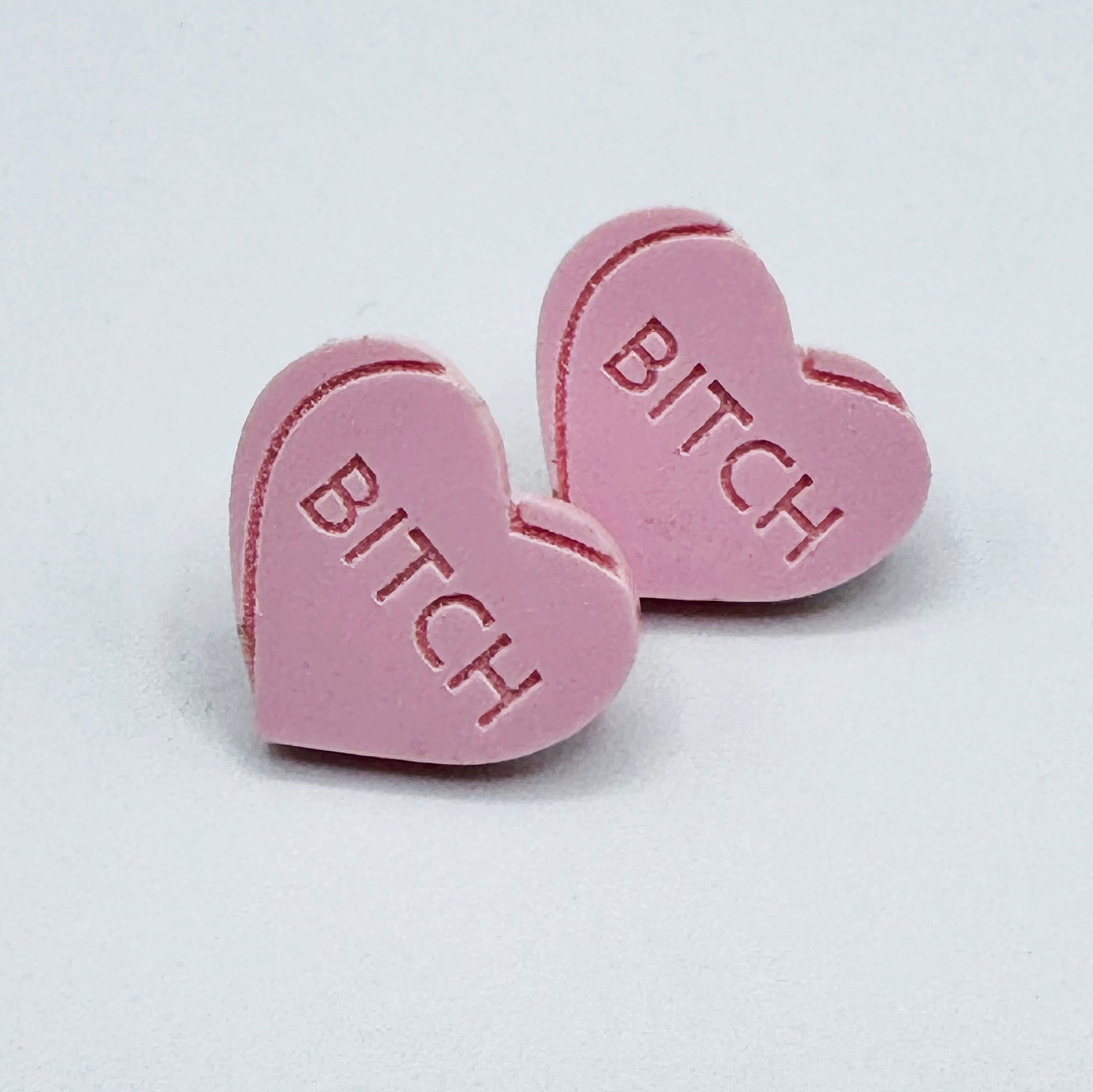 Heart Candy BITCH Studs (Multicolor) by BOBBYK