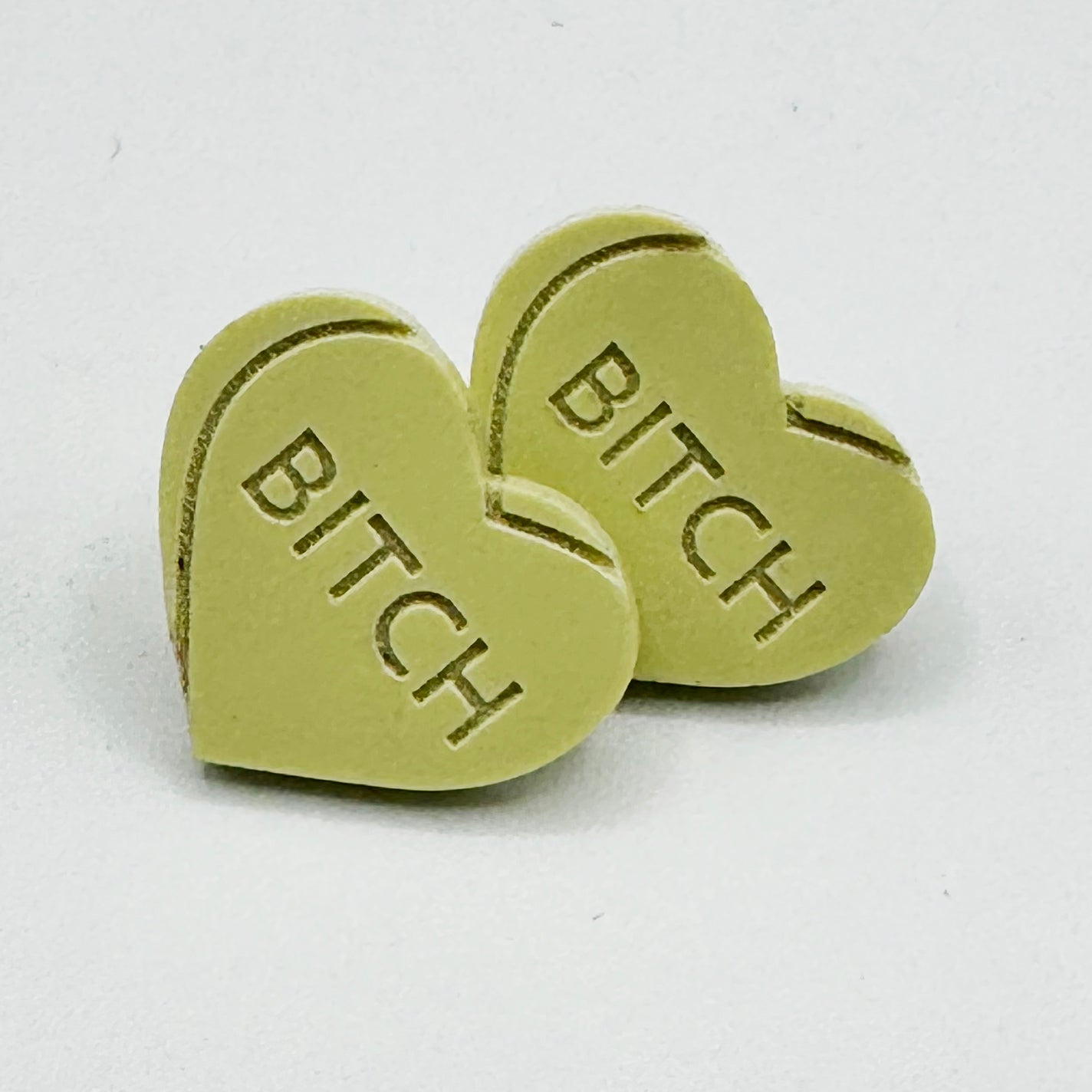 Heart Candy BITCH Studs (Multicolor) by BOBBYK