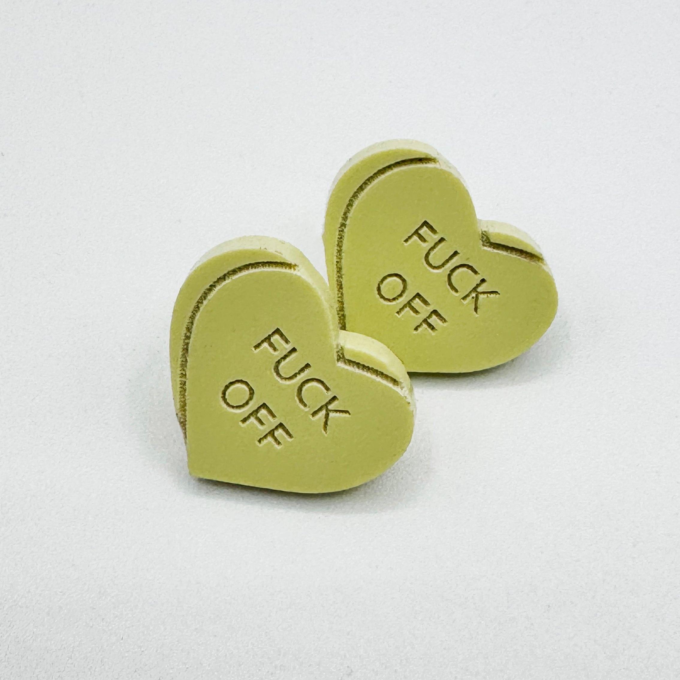 Heart Candy F*CK OFF Studs (Multicolor) by BOBBYK