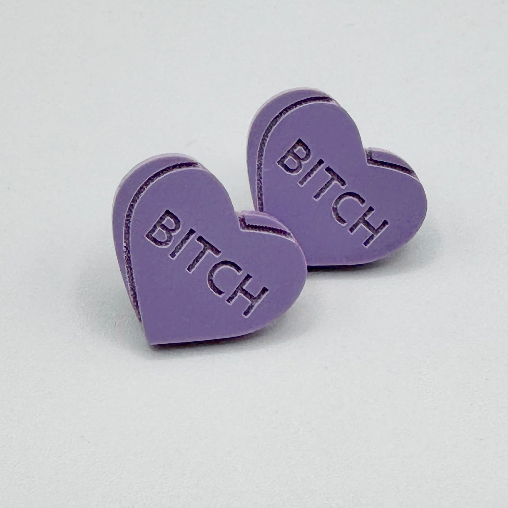 Heart Candy BITCH Studs (Multicolor) by BOBBYK