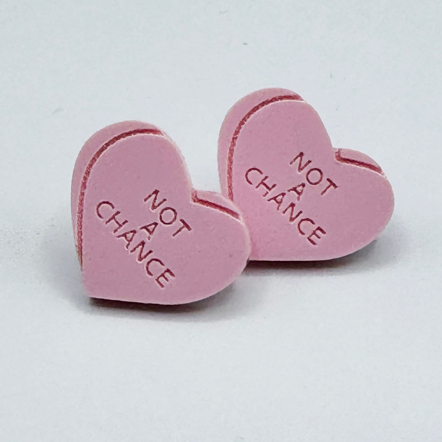 Heart Candy NOT A CHANCE Studs (Multicolor) by BOBBYK