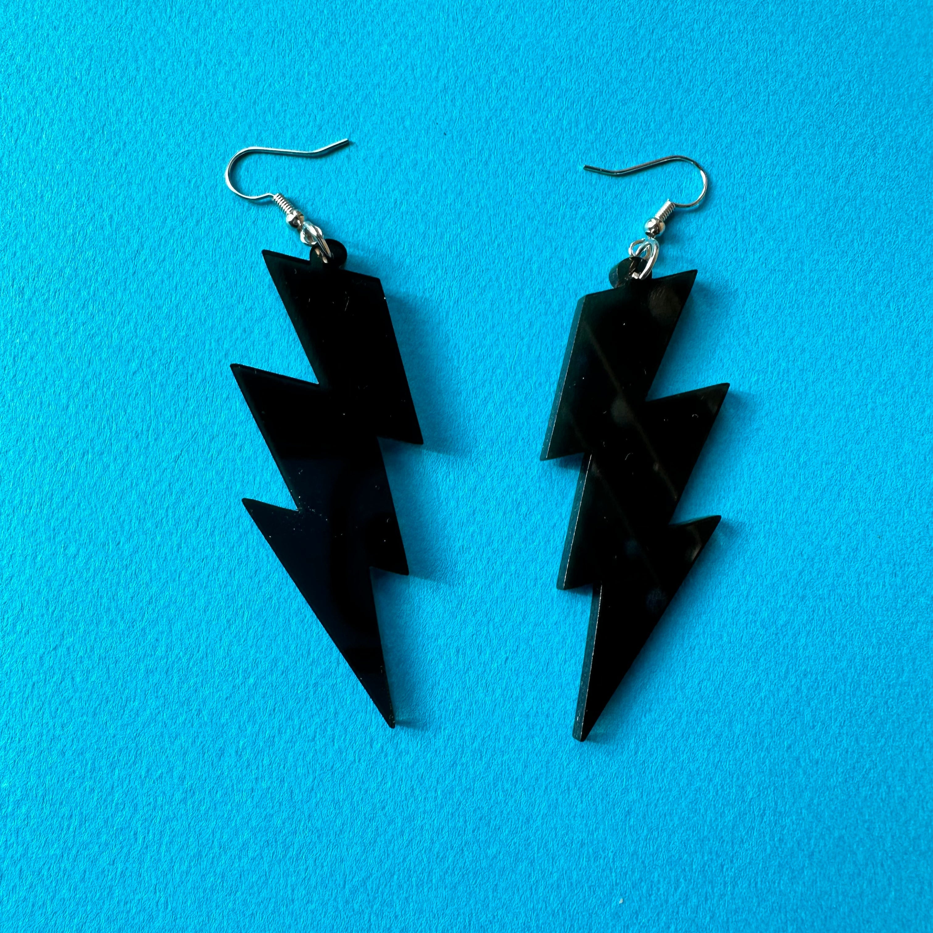Thunderbolt Earrings - Black by BOBBYK