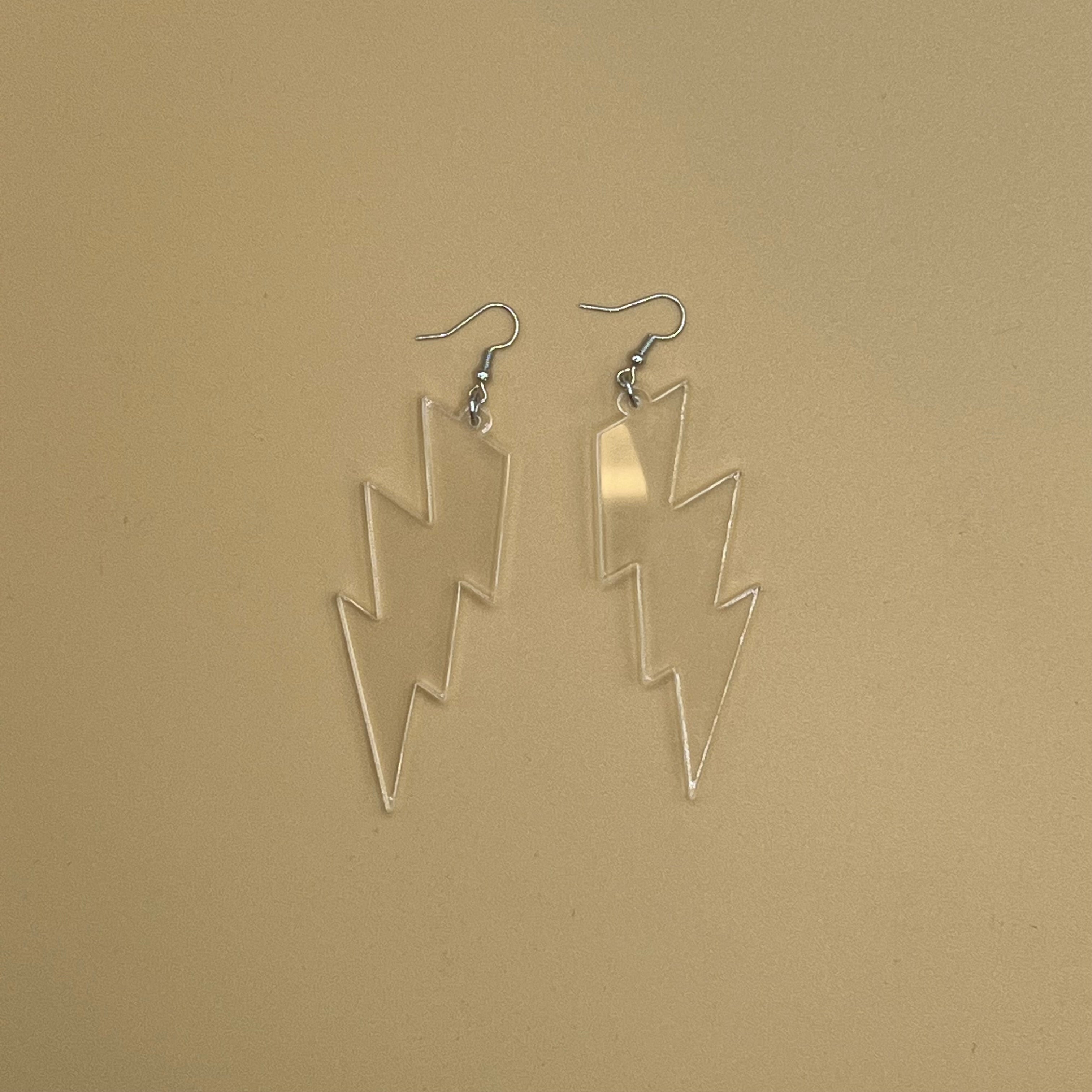 Thunderbolt Earrings - Clear by BOBBYK