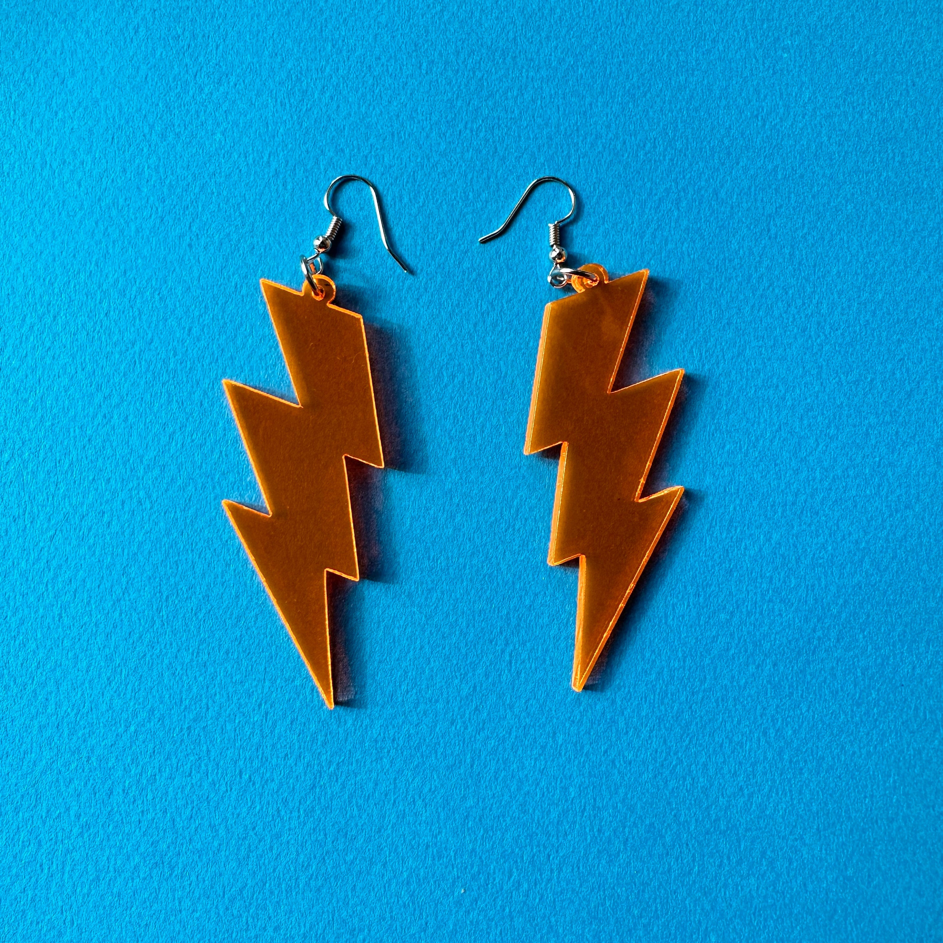 Thunderbolt Earrings - Orange by BOBBYK