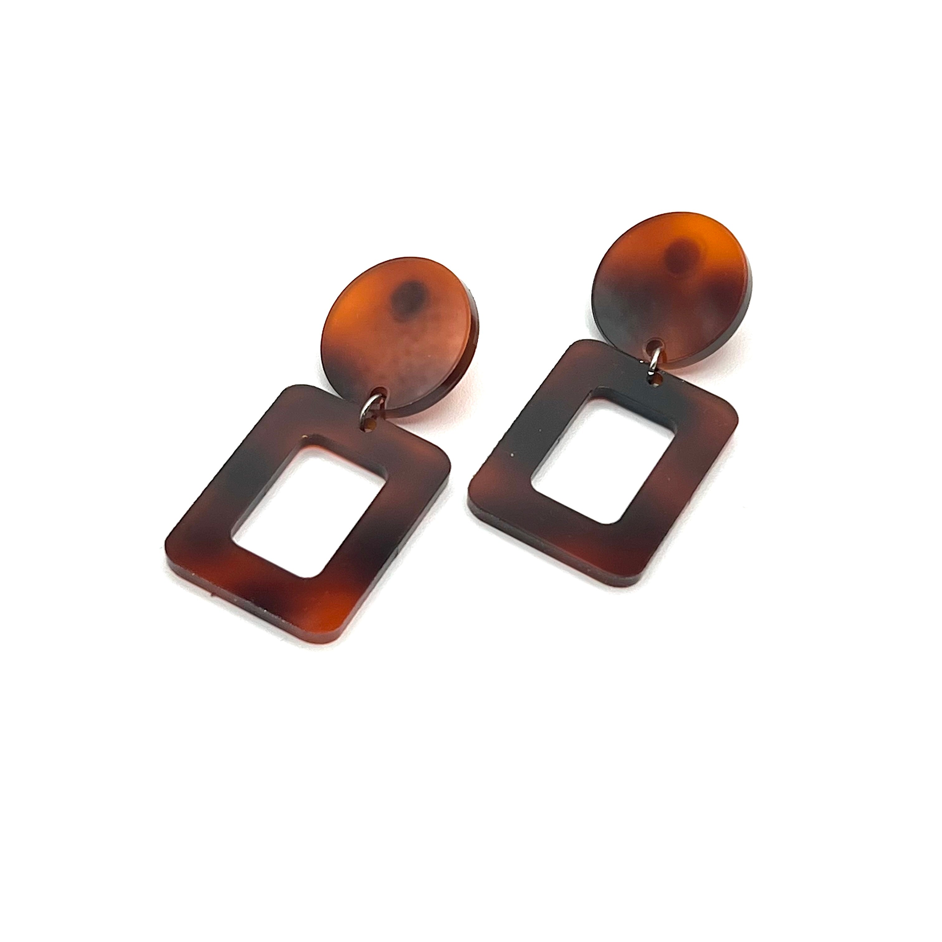 Tortoise Dangle Stud Earrings by BOBBYK